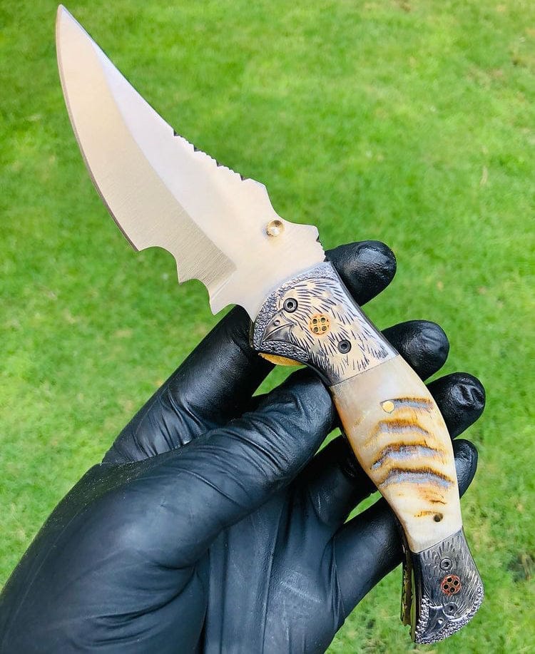 cskforged Damascus folding Folding pocket D2 Blade EDC Folding Pocket Knife