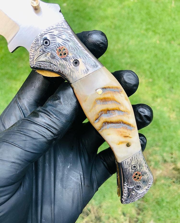 cskforged Damascus folding Folding pocket D2 Blade EDC Folding Pocket Knife