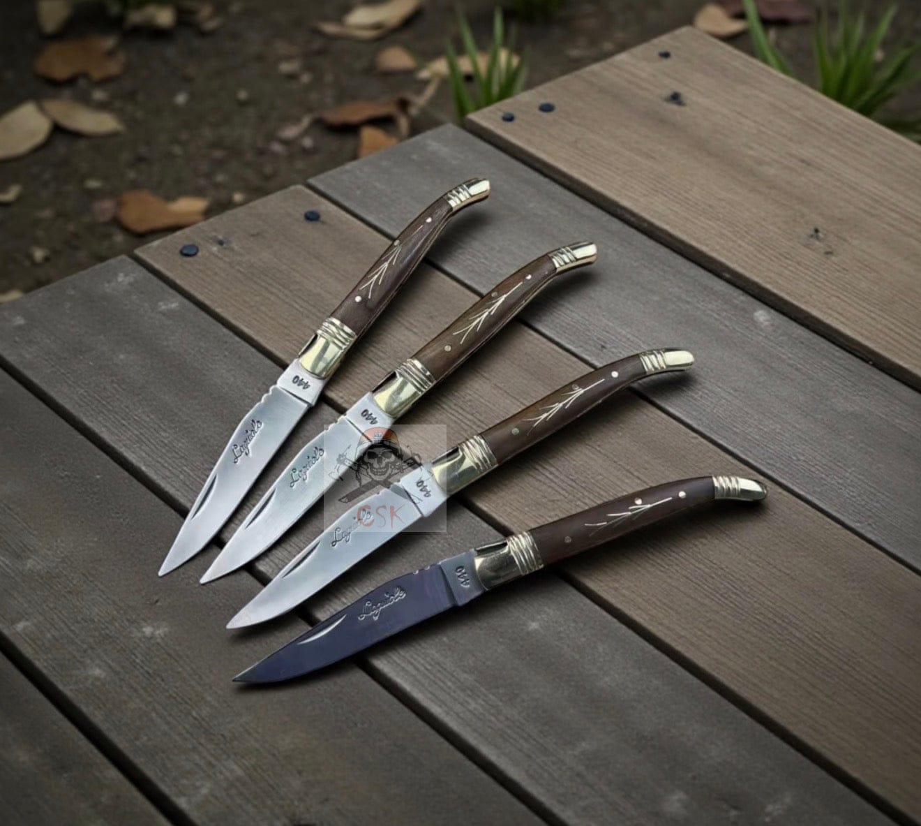 cskforged Damascus folding French-Inspired Laguiole-Style Bougna Bee Pocket Knife – Premium Rosewood & Brass Folding Knife