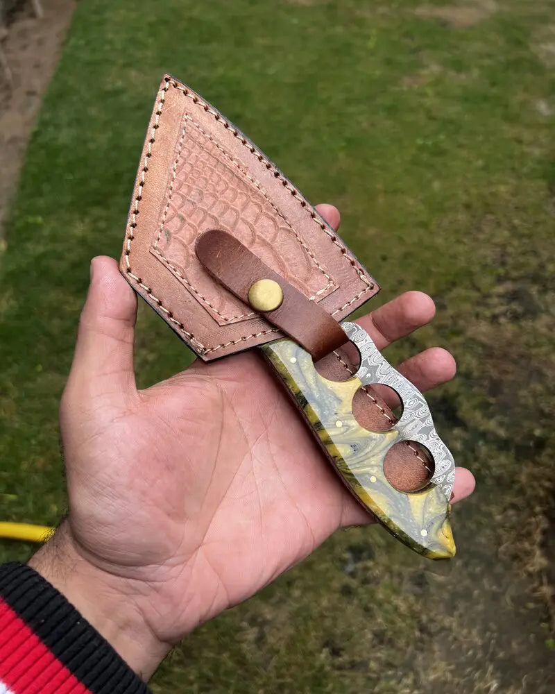 cskforged Damascus Knuckle Knife