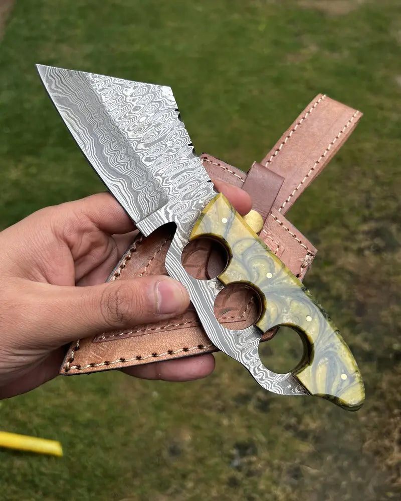 cskforged Damascus Knuckle Knife