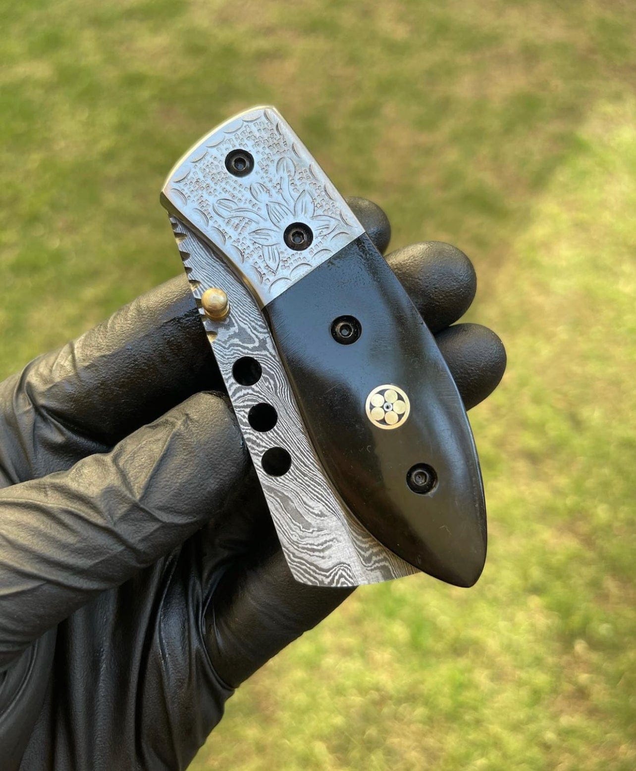 cskforged Damascus pocket folding knife