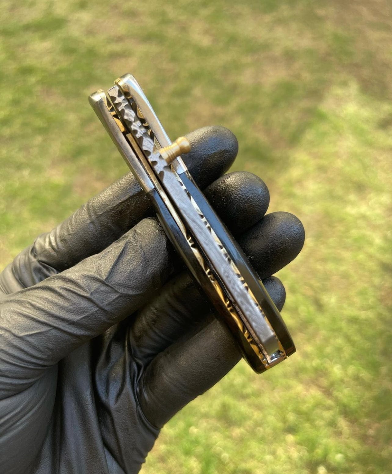 cskforged Damascus pocket folding knife