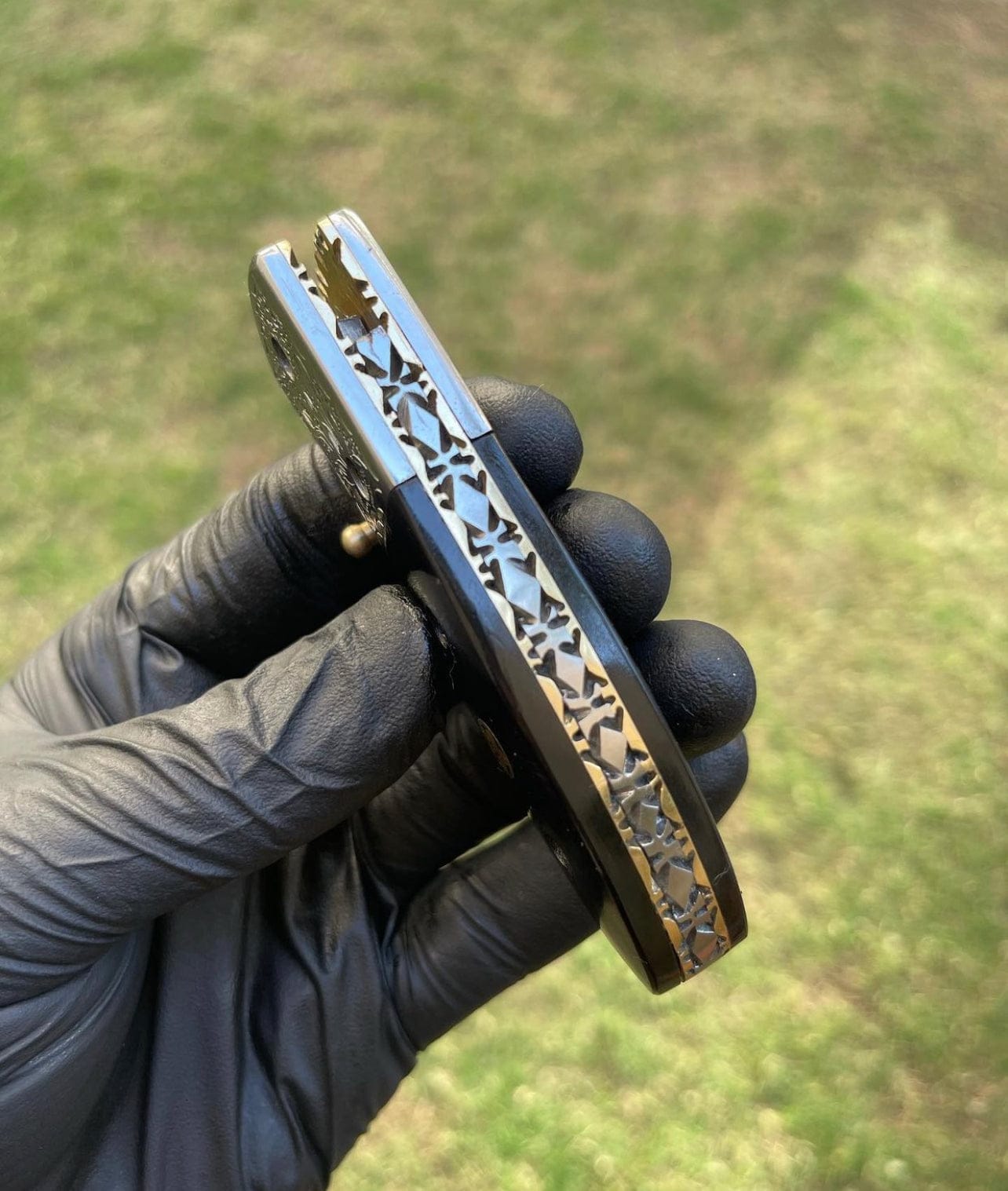cskforged Damascus pocket folding knife