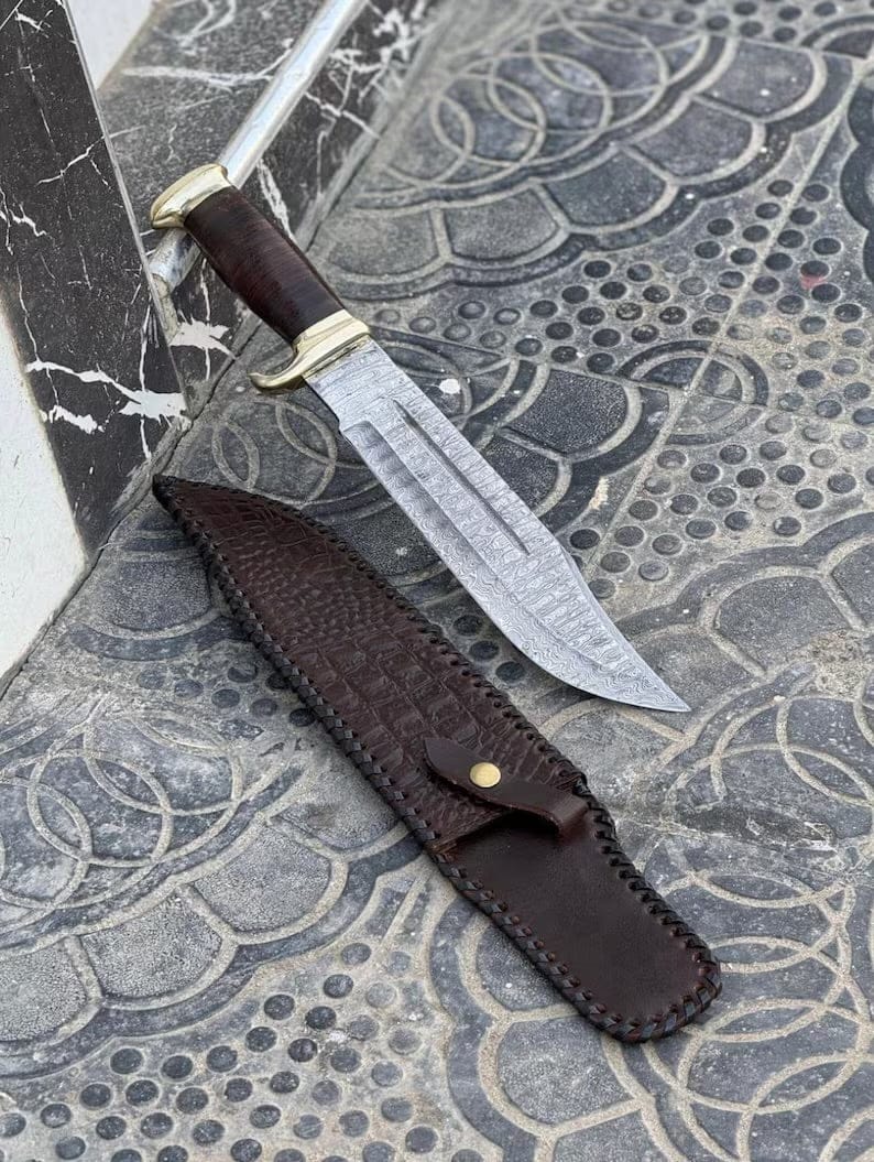 cskforged Dundee knife Crocodile Dundee Outback Inspired Knife-Premium Damascus Blade