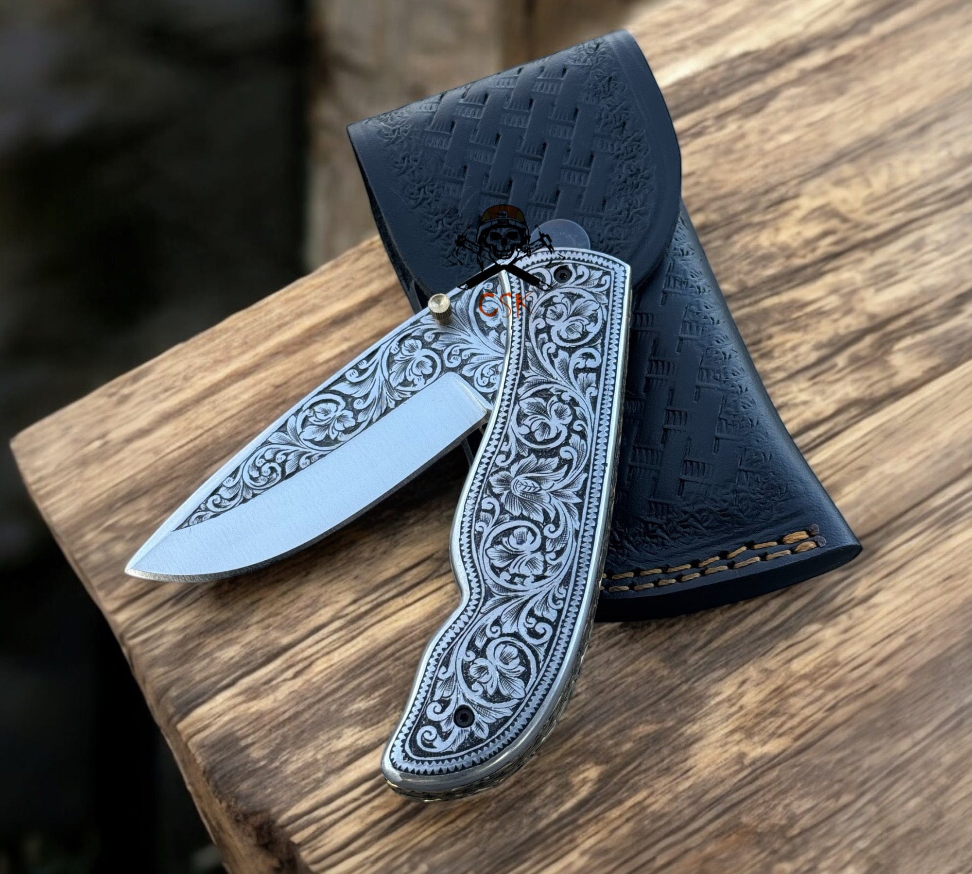 cskforged Exquisite Hand-Engraved Pocket Folding Knives – Premium Custom Designs for Collectors & Outdoor Enthusiasts