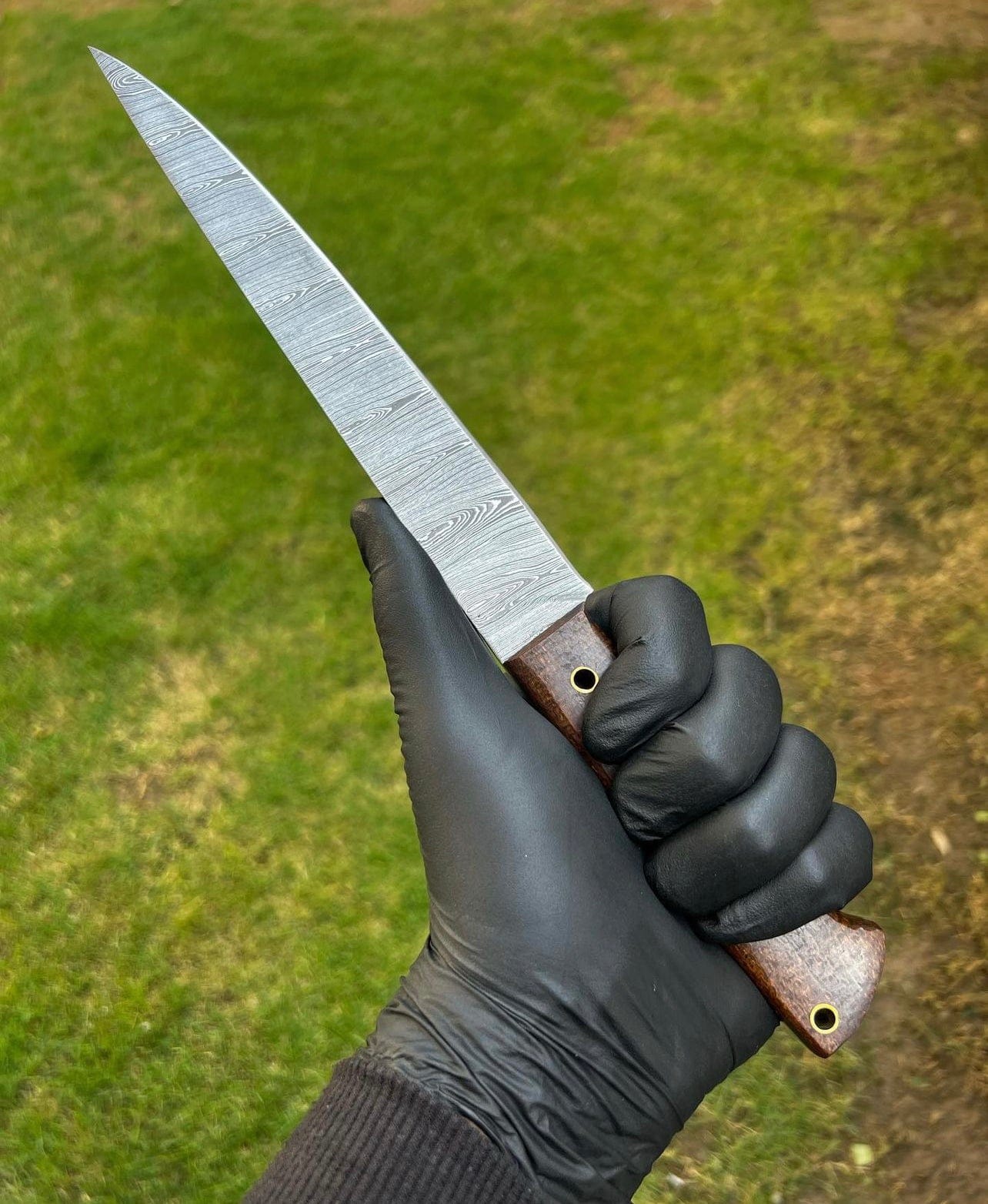 cskforged Fisher fillet Fixed Blade Damascus steel fillet knife