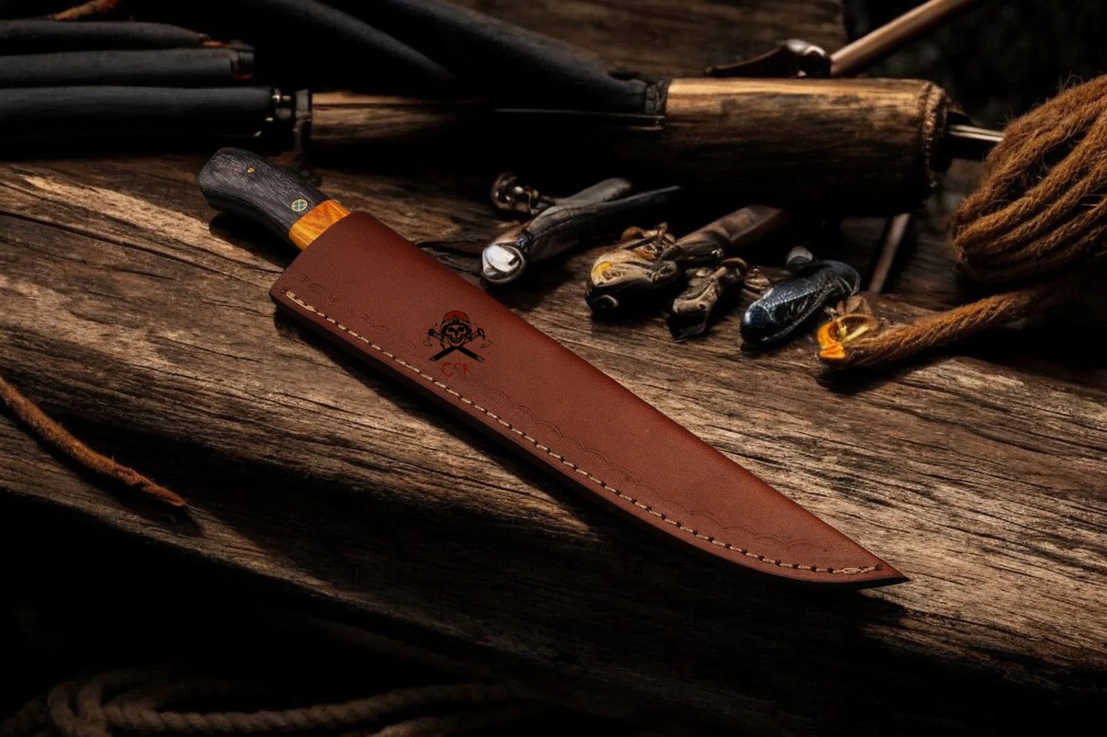 cskforged Fisher fillet Handmade Legacy Damascus Fishing Knife with Pkka Wood Handle