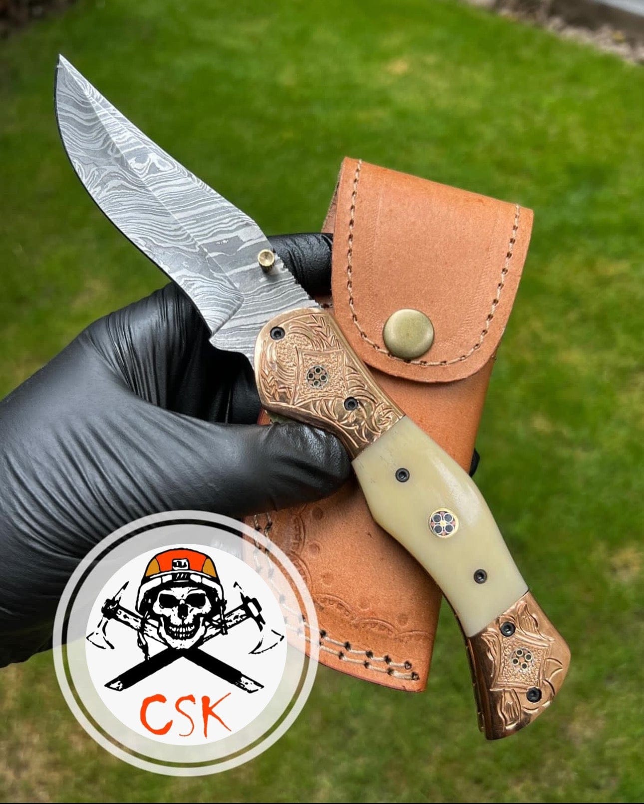 cskforged Folding Dmascus Pocket Knife/EDC Pocket Folding