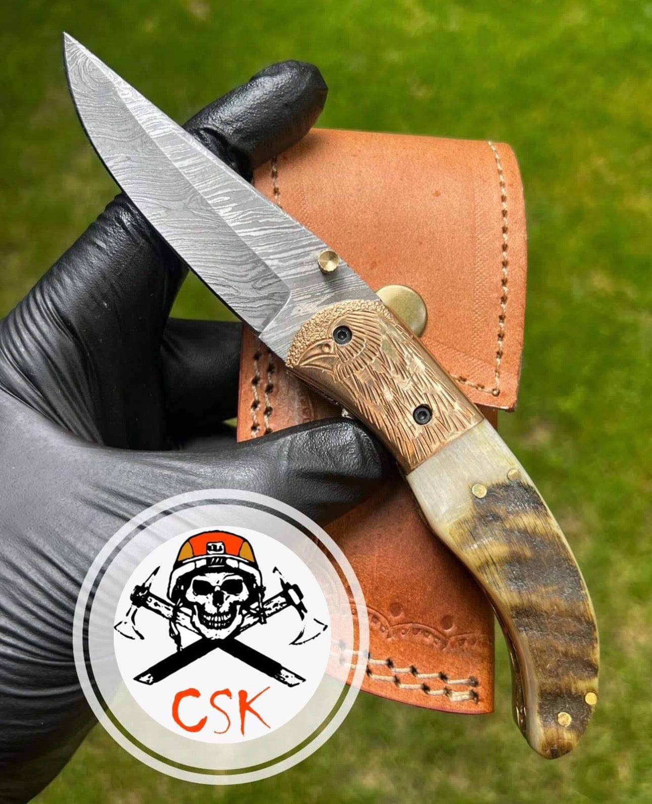cskforged Folding Dmascus Pocket Knife/EDC Pocket Folding