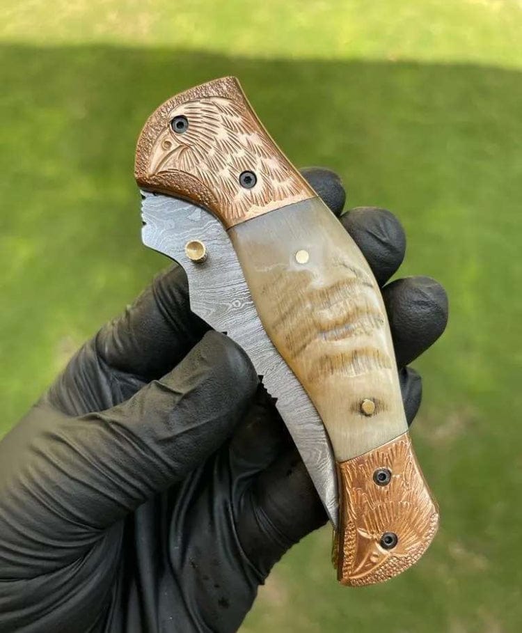 cskforged Folding Dmascus Pocket Knife/EDC Pocket Folding