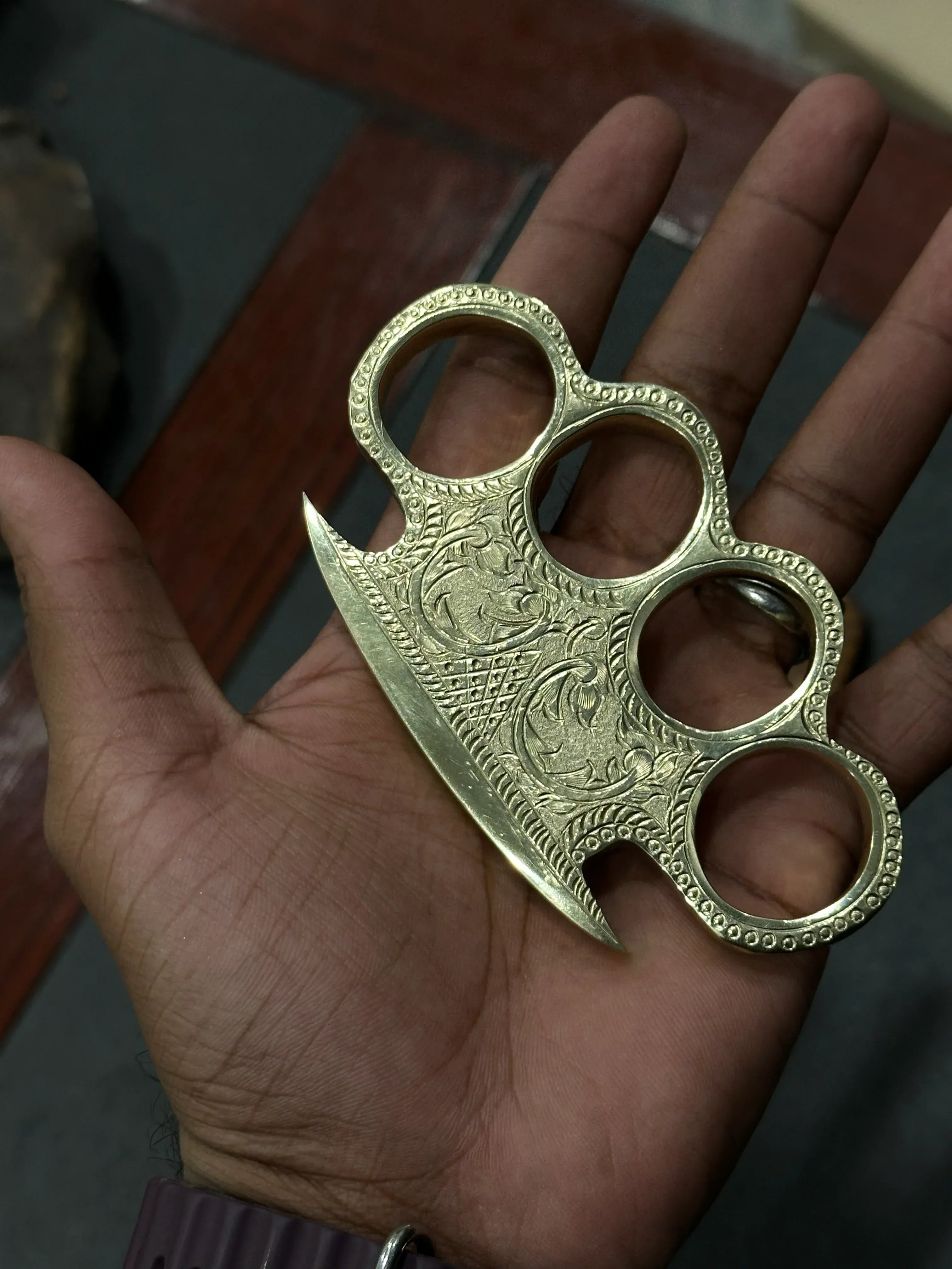 cskforged Hand Engraved Brass knuckle