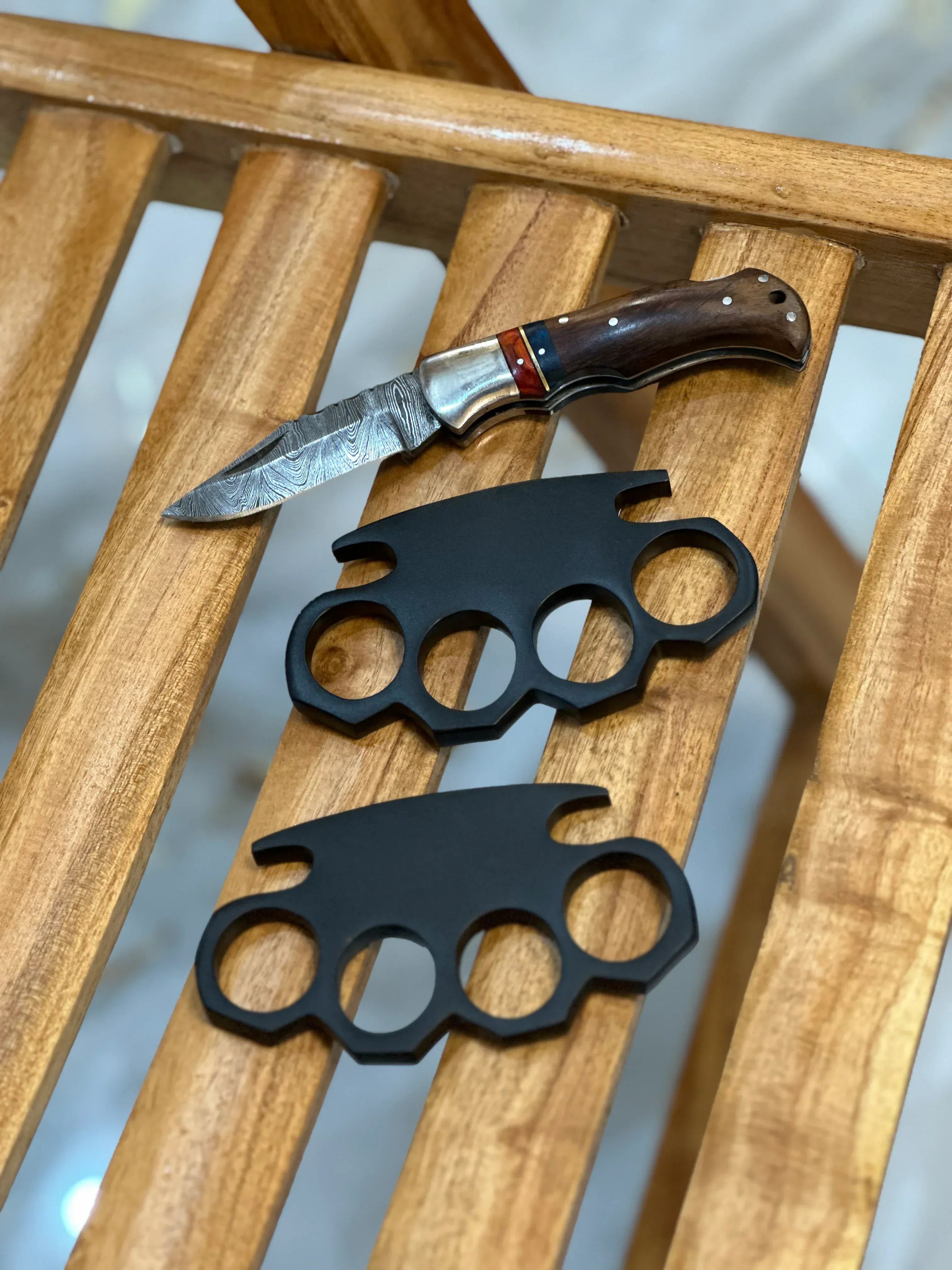 cskforged Handmade (2pcs) knuckles with Pocket folding knife Deal