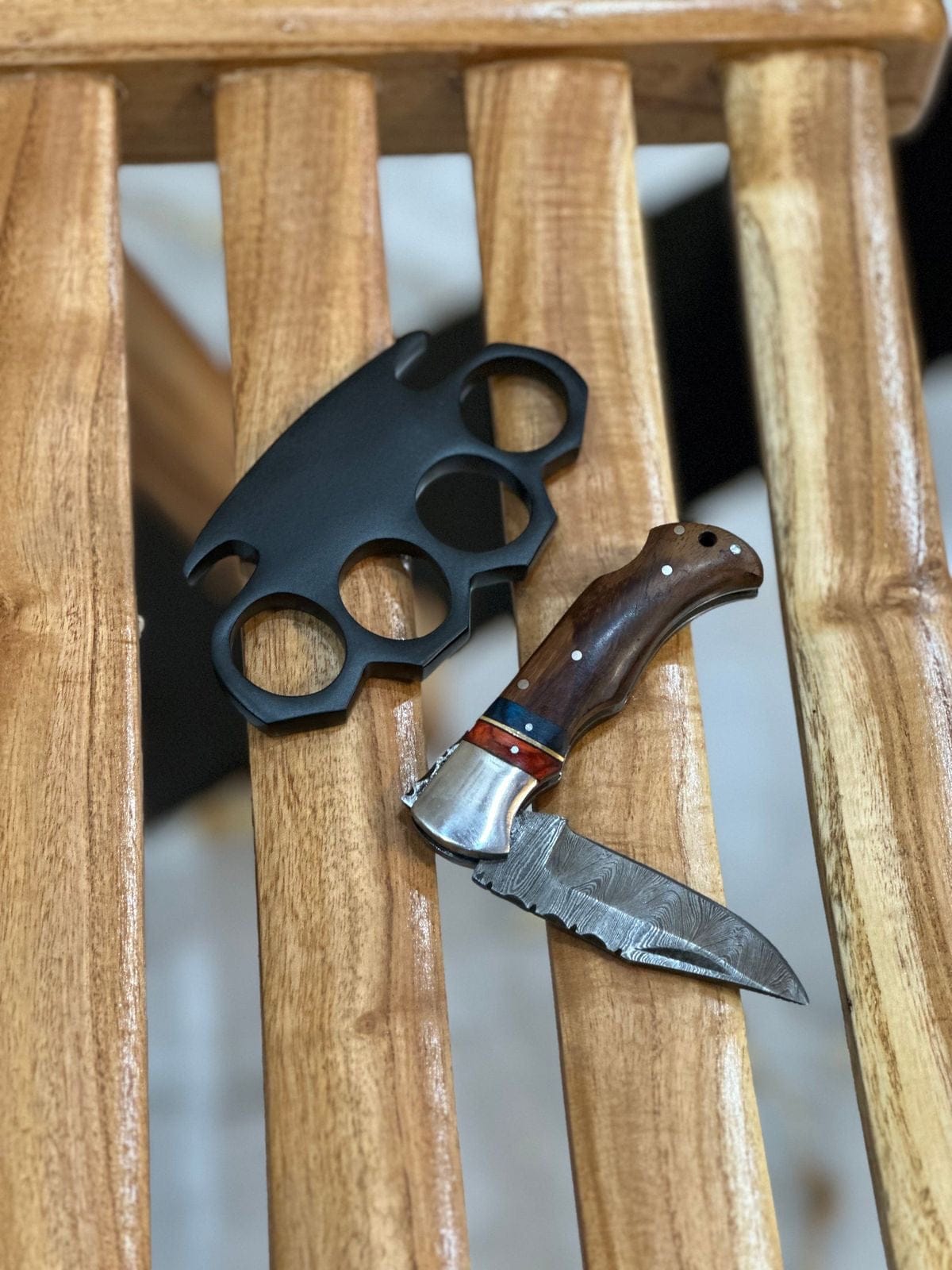 cskforged Handmade knuckles with Pocket folding knife Deal