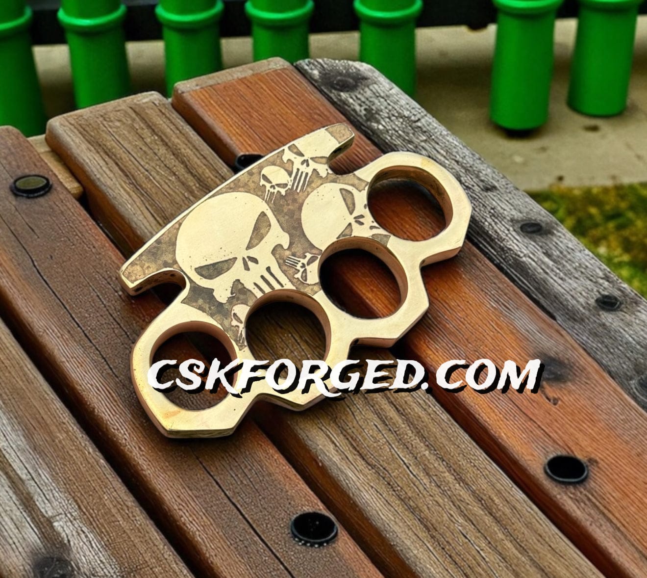 cskforged Handmade Skull Engraved Brass Knuckle