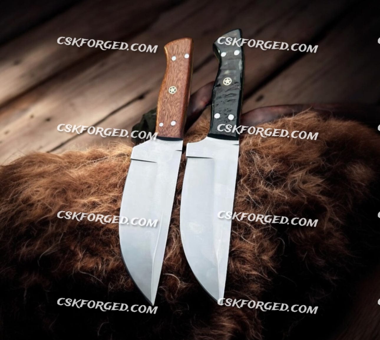 cskforged Hunting knives 119.37 Frostfang Handmade Hunting Knife Walnut Wood Handle