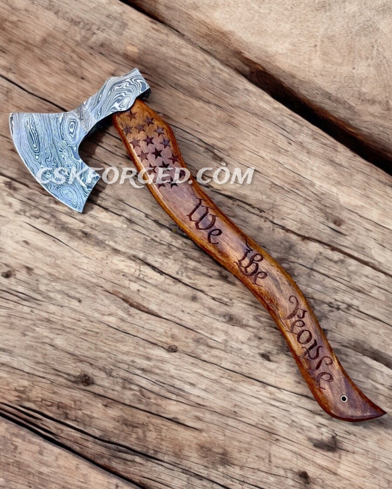 cskforged Hunting knives American Mahogany Damascus - 20" We the People Chopper