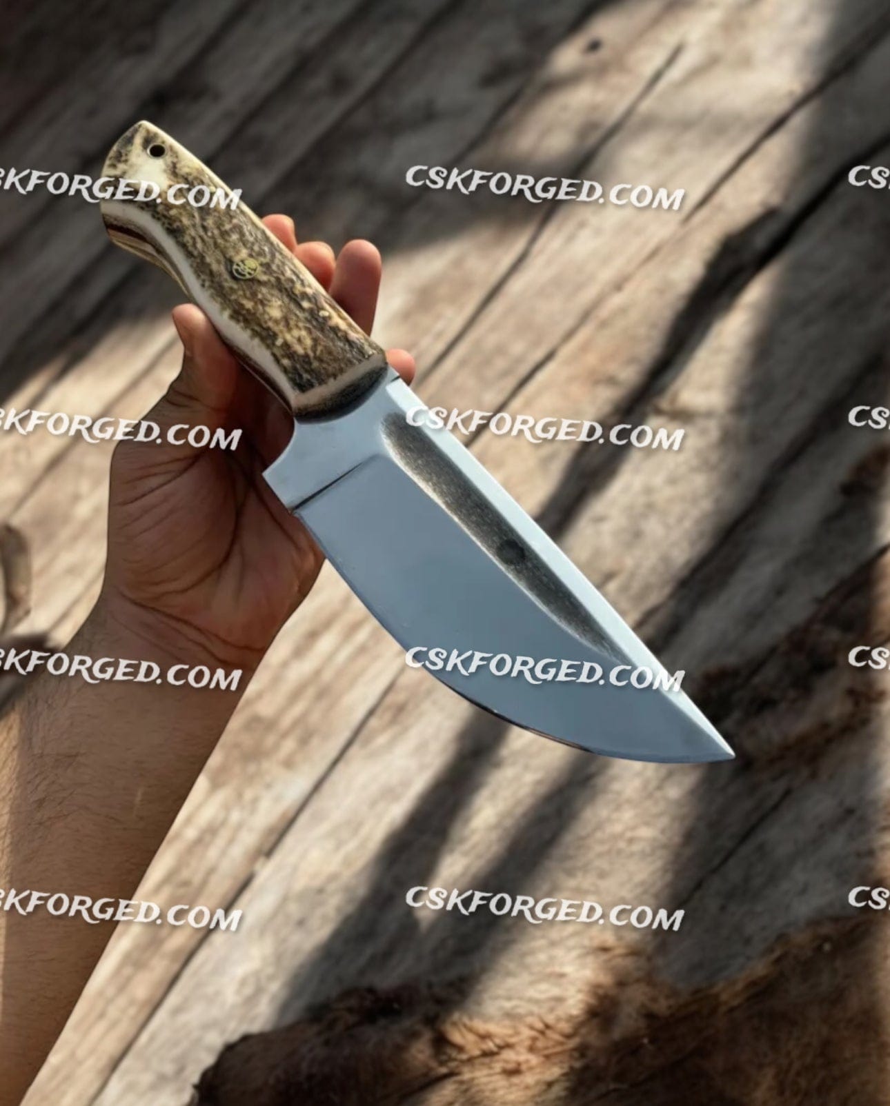 cskforged Hunting knives Antler Hunting Knife Custom Engraved Belt Sheath Gift For Men