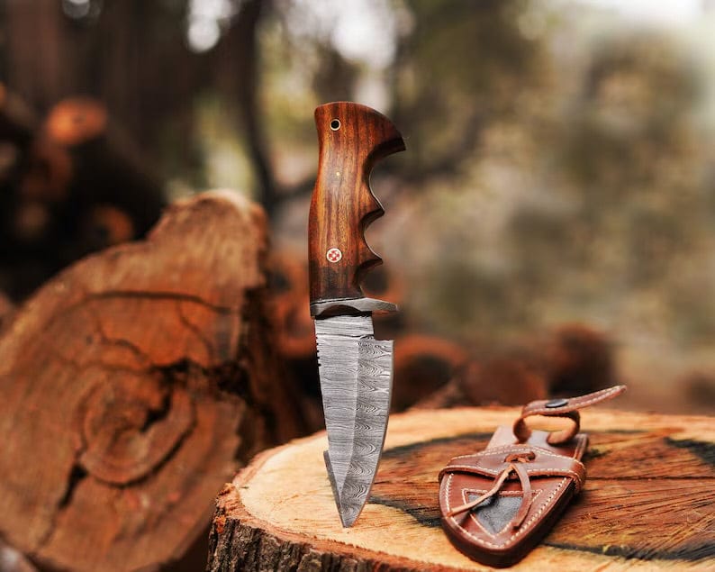cskforged Hunting knives Bocat Damascus Steel Hunting Knife by cskforged