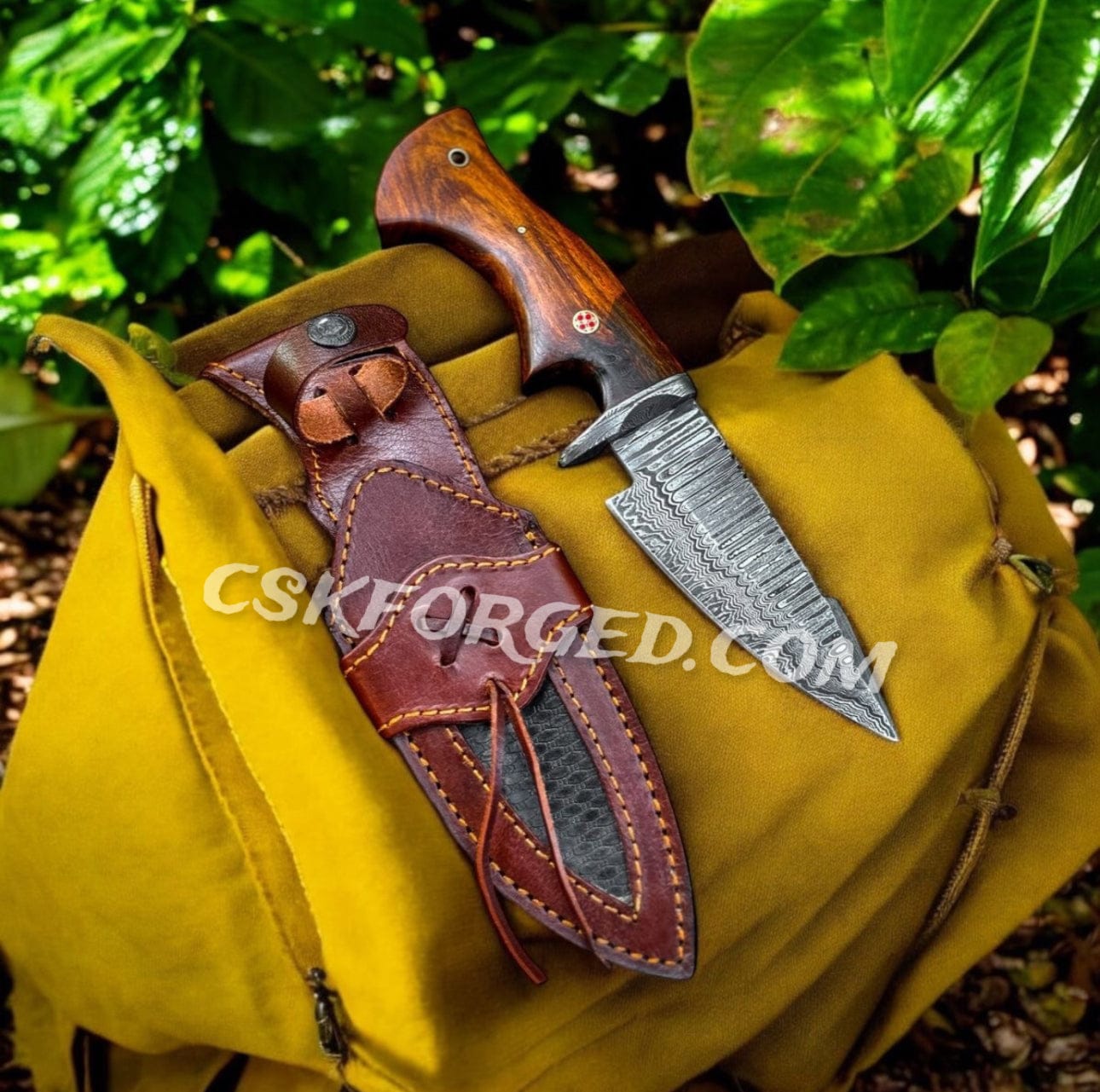 cskforged Hunting knives Bocat Damascus Steel Hunting Knife by cskforged