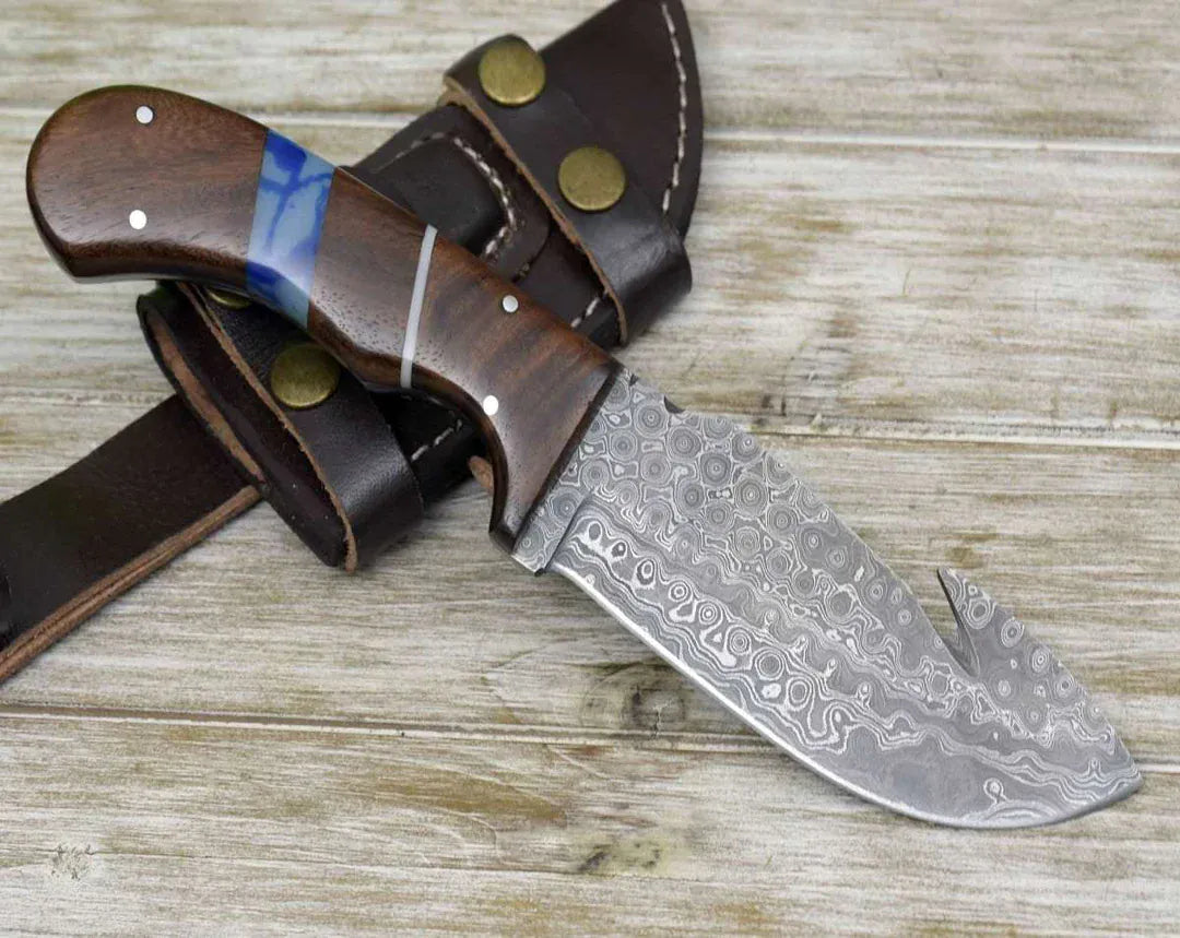 cskforged Hunting knives CAPTAIN PERSONALIZED KNIFE WITH EXOTIC ROSEWOOD AND TURQUOISE HANDLE