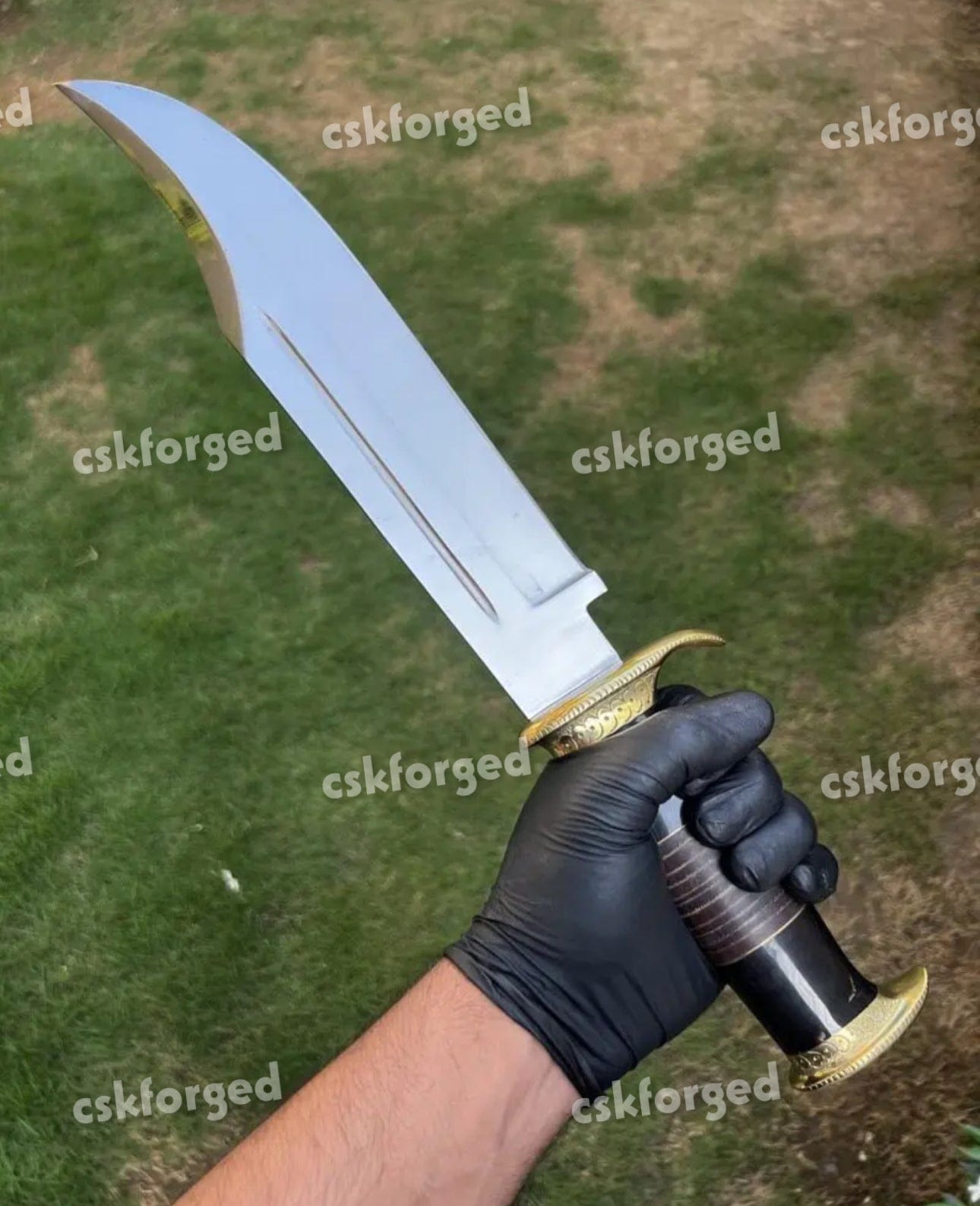 cskforged Hunting knives D2 Steel Dundee| Blood Grooveds Knife