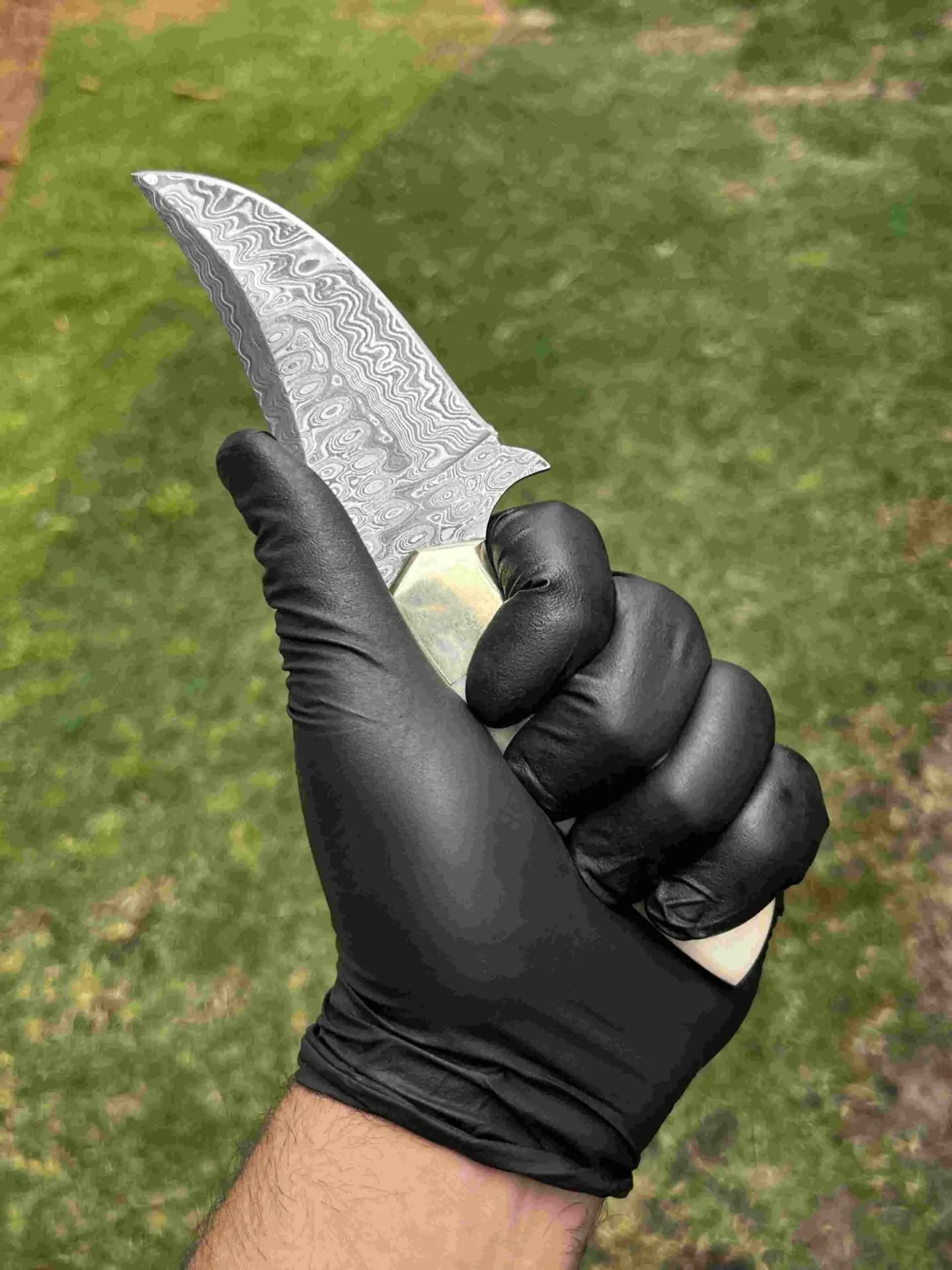 cskforged Hunting knives Damascus Hunting Knife with Notch
