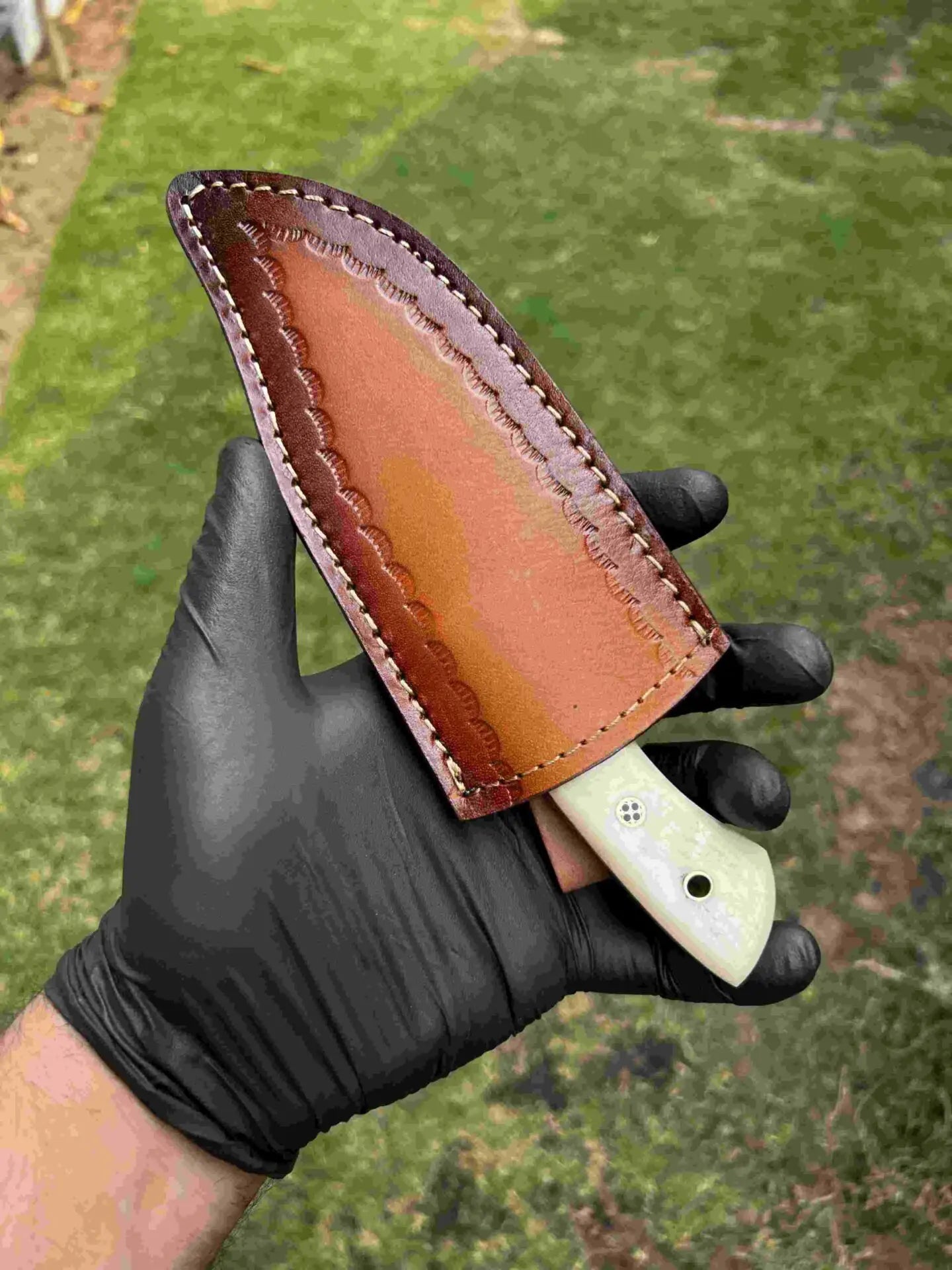 cskforged Hunting knives Damascus Hunting Knife with Notch