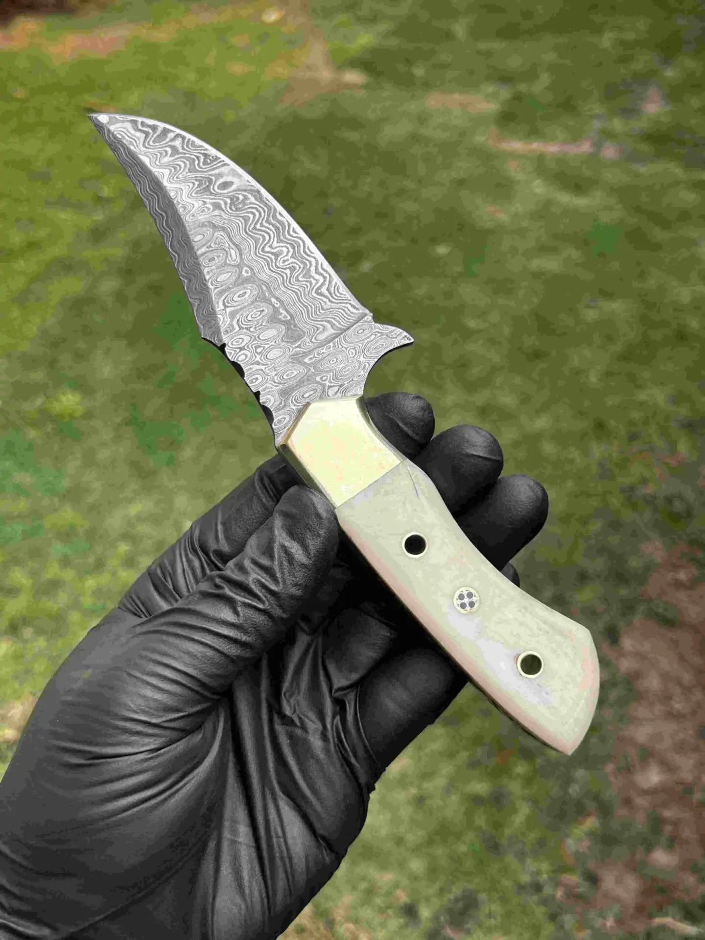cskforged Hunting knives Damascus Hunting Knife with Notch