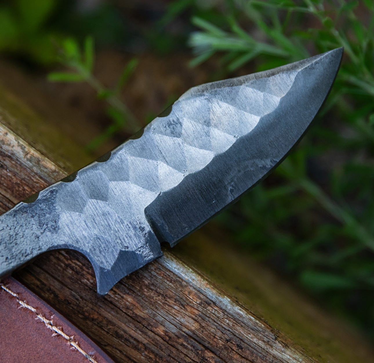 cskforged Hunting knives Diamond in the Rough Twisted Railroad Spike Knife | Full Tang Clip Point Camping Hiking Gifts for Him Hunting Blade