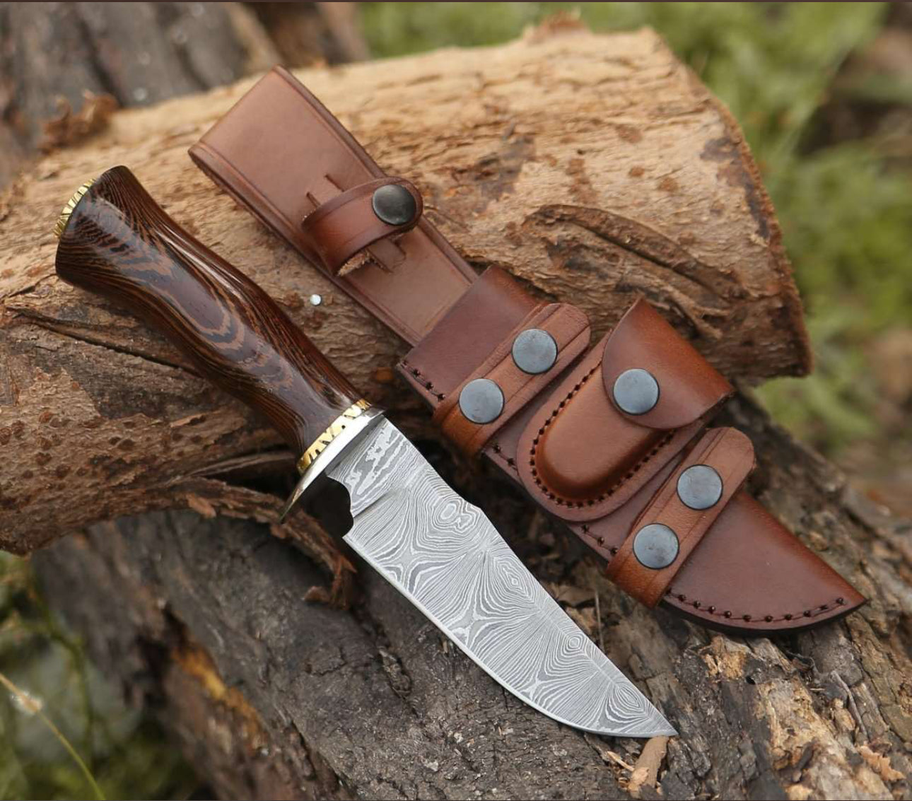 cskforged Hunting knives EXTERMINATOR DEER HUNTING KNIFE WITH EXOTIC WENGE WOOD HANDLE