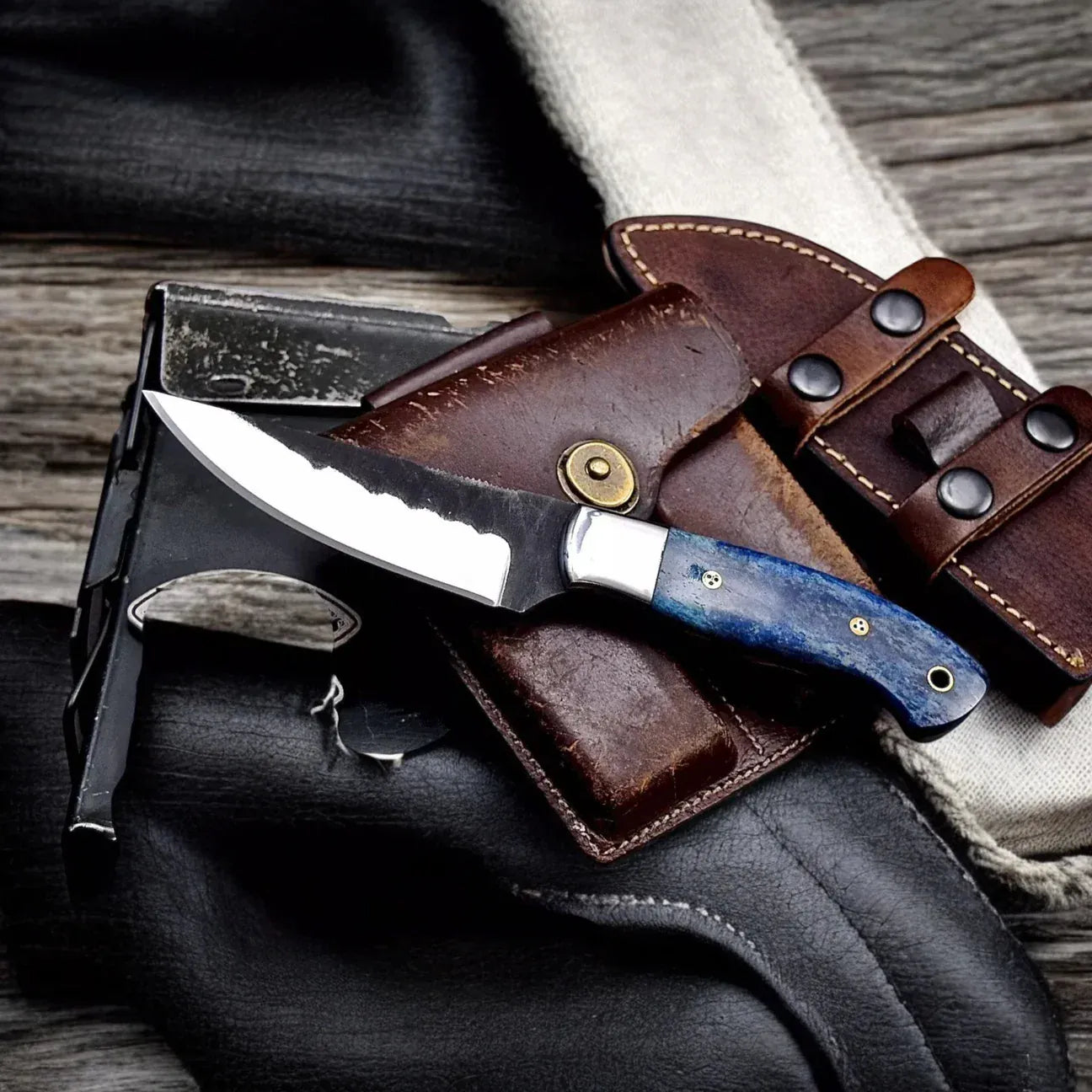 cskforged Hunting knives Fixed Blade Hunting Knife With Camel Bone Handle