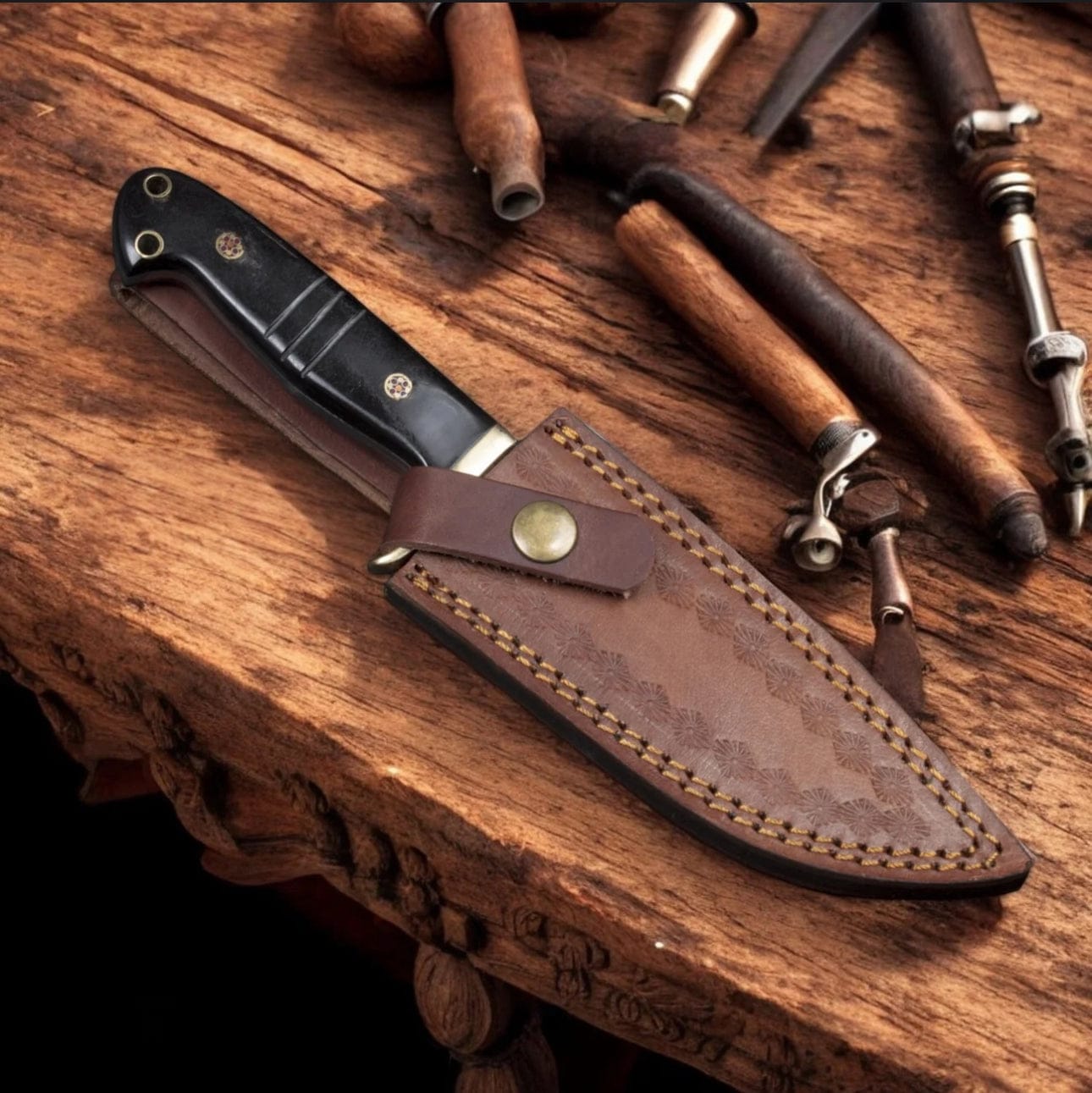 cskforged Hunting knives Hand Forged Damascus Steel Drop Point Hunter Knife