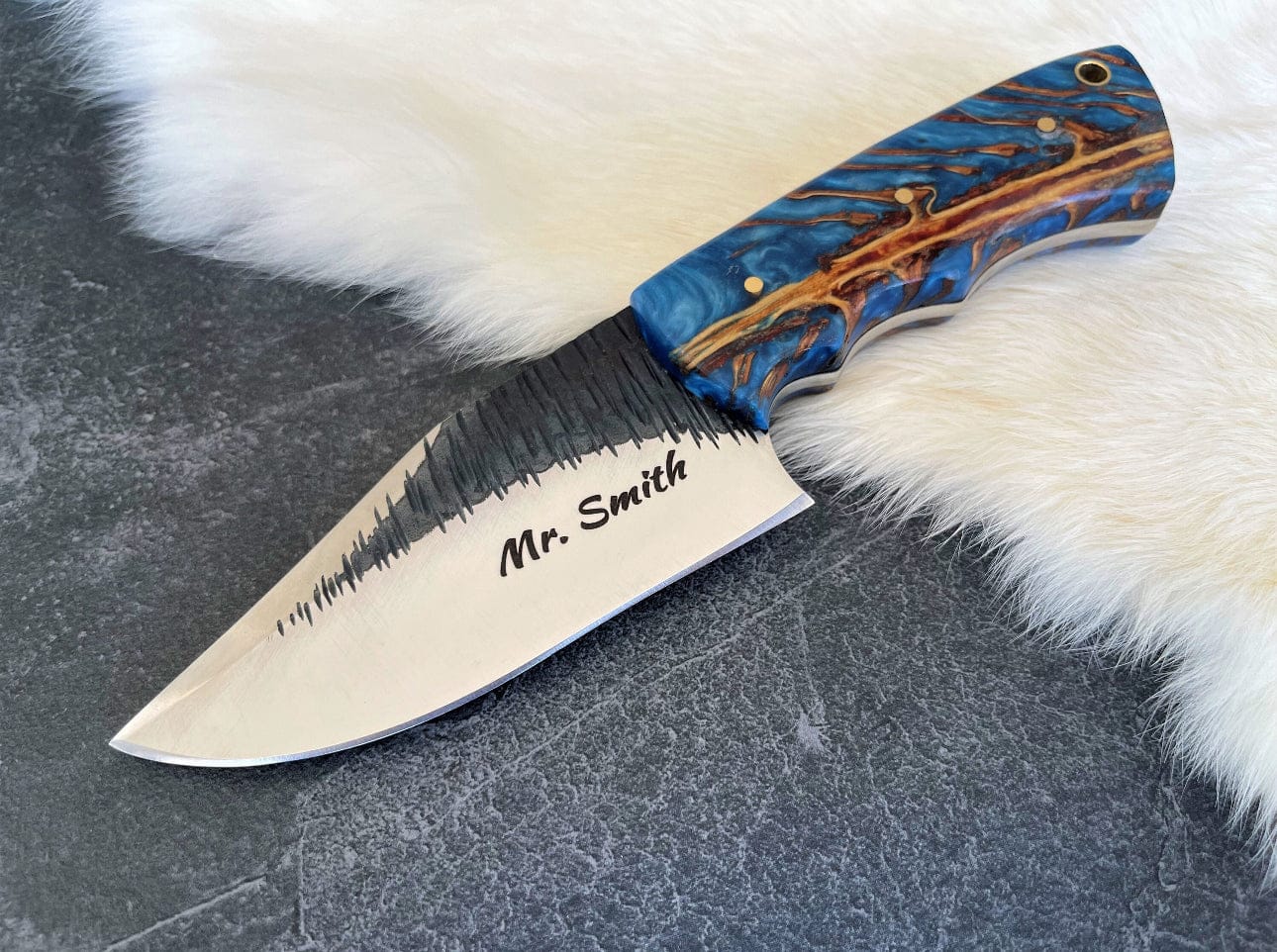 cskforged Hunting knives Handcrafted Hunting Knife | Personalized Fixed Blade with Pine Cone Handle