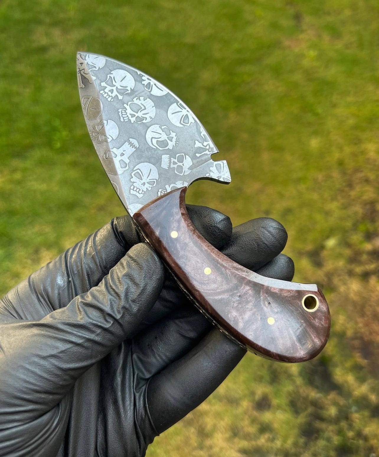 cskforged Hunting knives Handmade High Carbon Skull Etched Hunting Knife