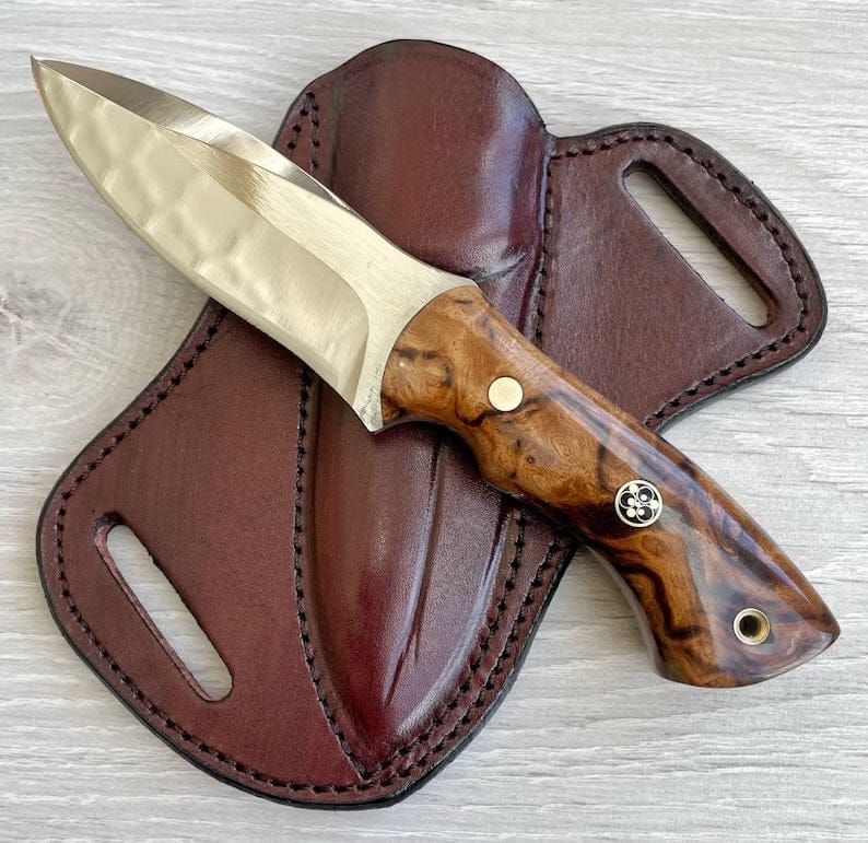 cskforged Hunting knives Hunting Knife 1095 Carbon Steel and Walnut Wood Handle -Blacksmith Made Camping Knife - Bushcraft Knife - Survival Knife with Sheath
