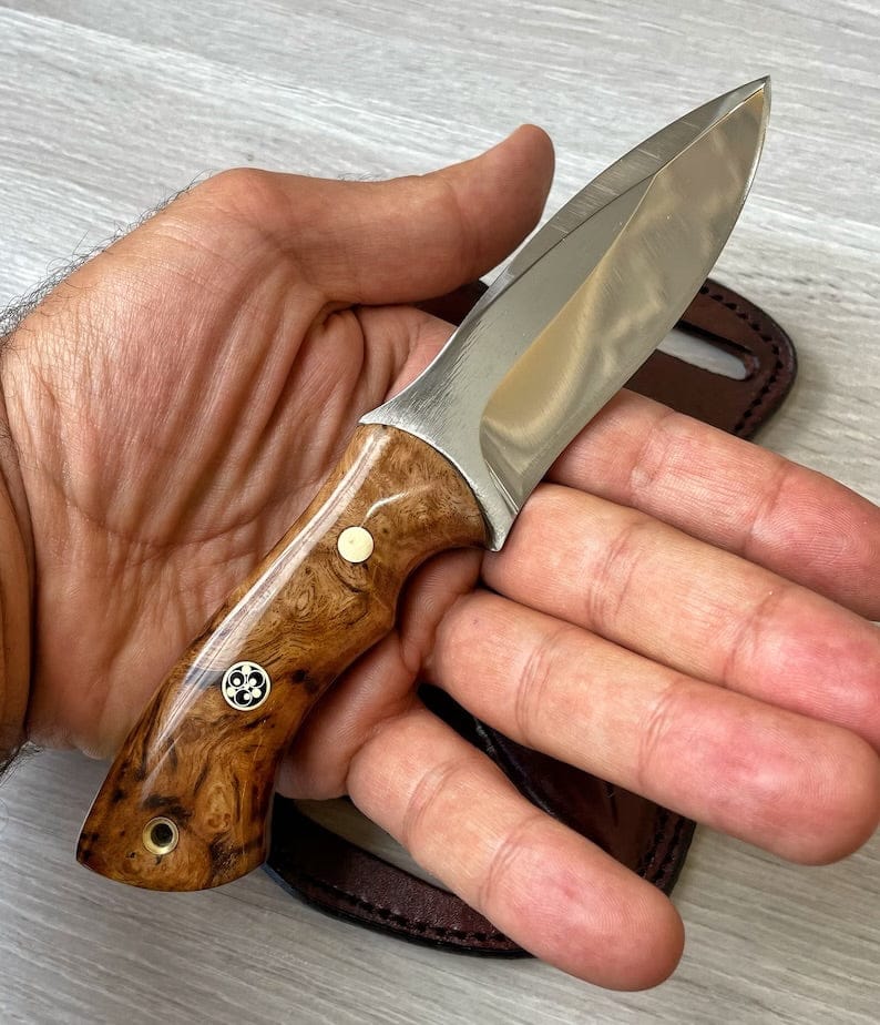 cskforged Hunting knives Hunting Knife 1095 Carbon Steel and Walnut Wood Handle -Blacksmith Made Camping Knife - Bushcraft Knife - Survival Knife with Sheath