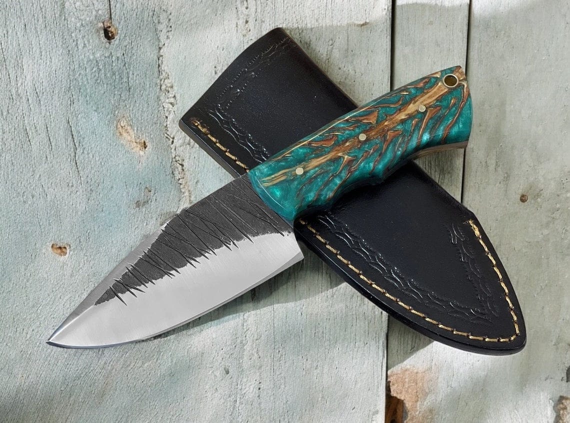 cskforged Hunting knives HUNTING KNIFE WITH PINE CONE HANDLE HIGH CARBON STEEL, HANDMADE FIXED BLADE KNIFE