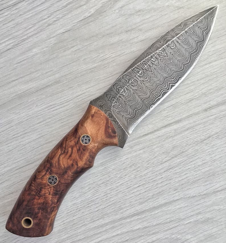 cskforged Hunting knives REAL DAMASCUS Hunting Knife Walnut Wood Handle - 150 Layers - Blacksmith Made - Camping Knife - Damascus Steel Knife - Survival Knife