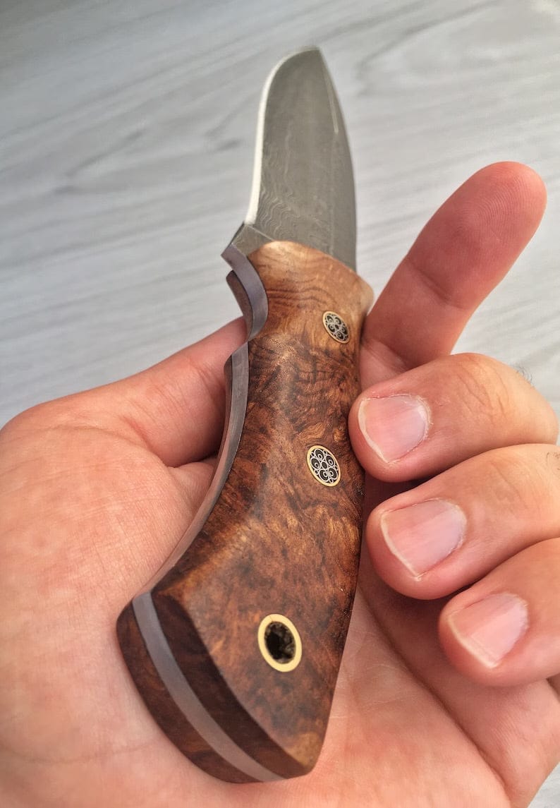 cskforged Hunting knives REAL DAMASCUS Hunting Knife Walnut Wood Handle - 150 Layers - Blacksmith Made - Camping Knife - Damascus Steel Knife - Survival Knife