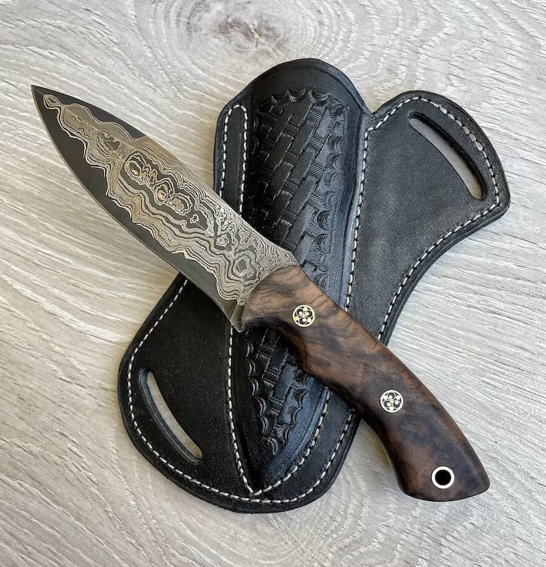 cskforged Hunting knives REAL DAMASCUS Hunting Knife Wenge Wood Handle - 150 Layers - Blacksmith Made - Camping Knife - Damascus Steel Knife - Survival Knife