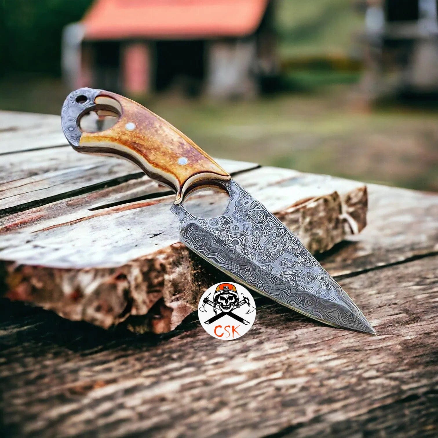 cskforged Hunting knives RingTail Hunting Knife – Tinted Camel Bone Handle – Full Tang – Ultimate Outdoor Companion-Knife