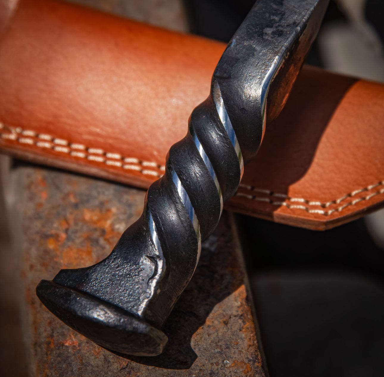 cskforged Hunting knives Steel Maiden Hand Forged Twisted Handle Railroad Spike Knife | Full Tang Tanto Perfect Groomsmen Gift Camping Hiking Hunting Blade