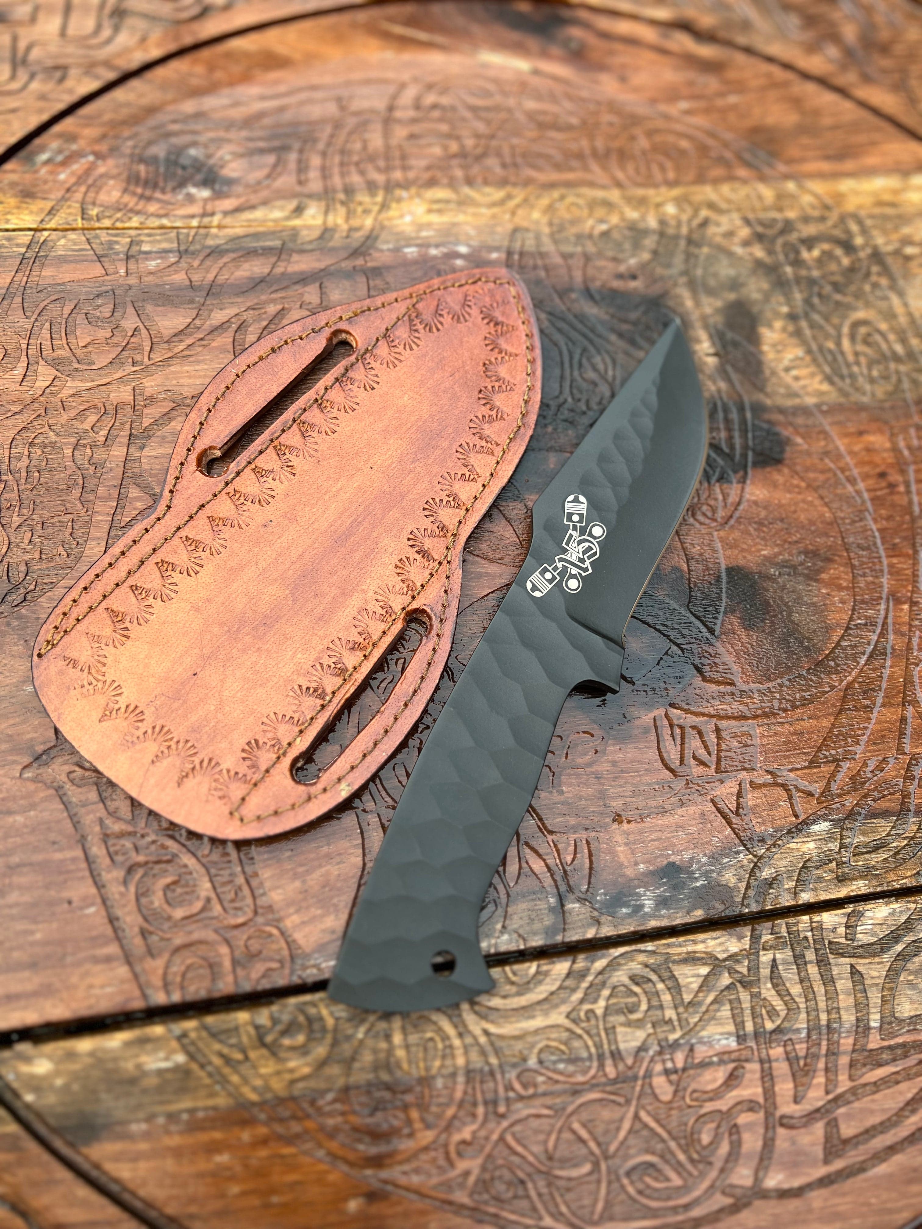 cskforged Hunting knives SYLO Crossed Piston 15-Knife Full Tang  Hand Forged J2 Steel SYLO Blade