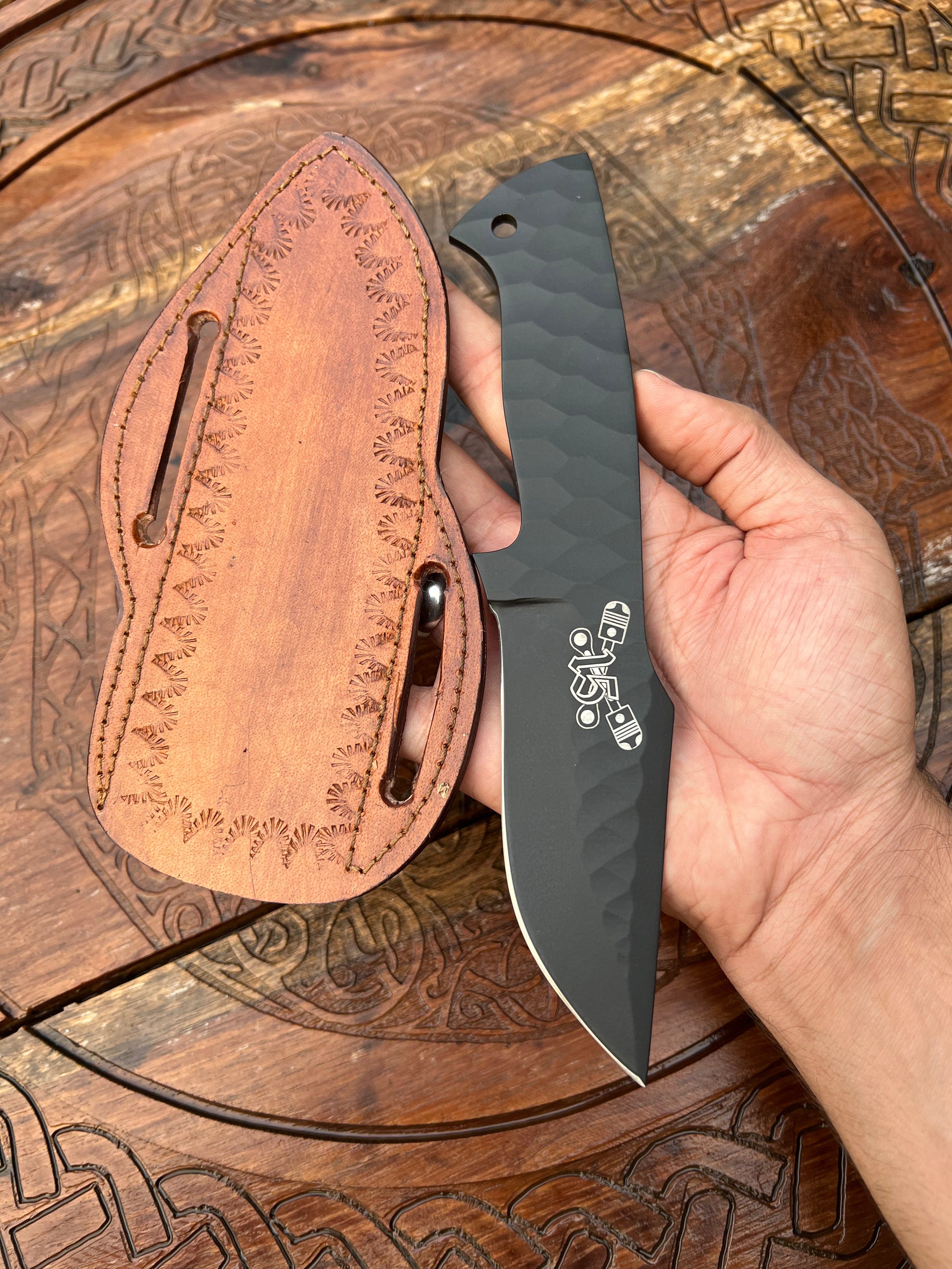 cskforged Hunting knives SYLO Crossed Piston 15-Knife Full Tang  Hand Forged J2 Steel SYLO Blade