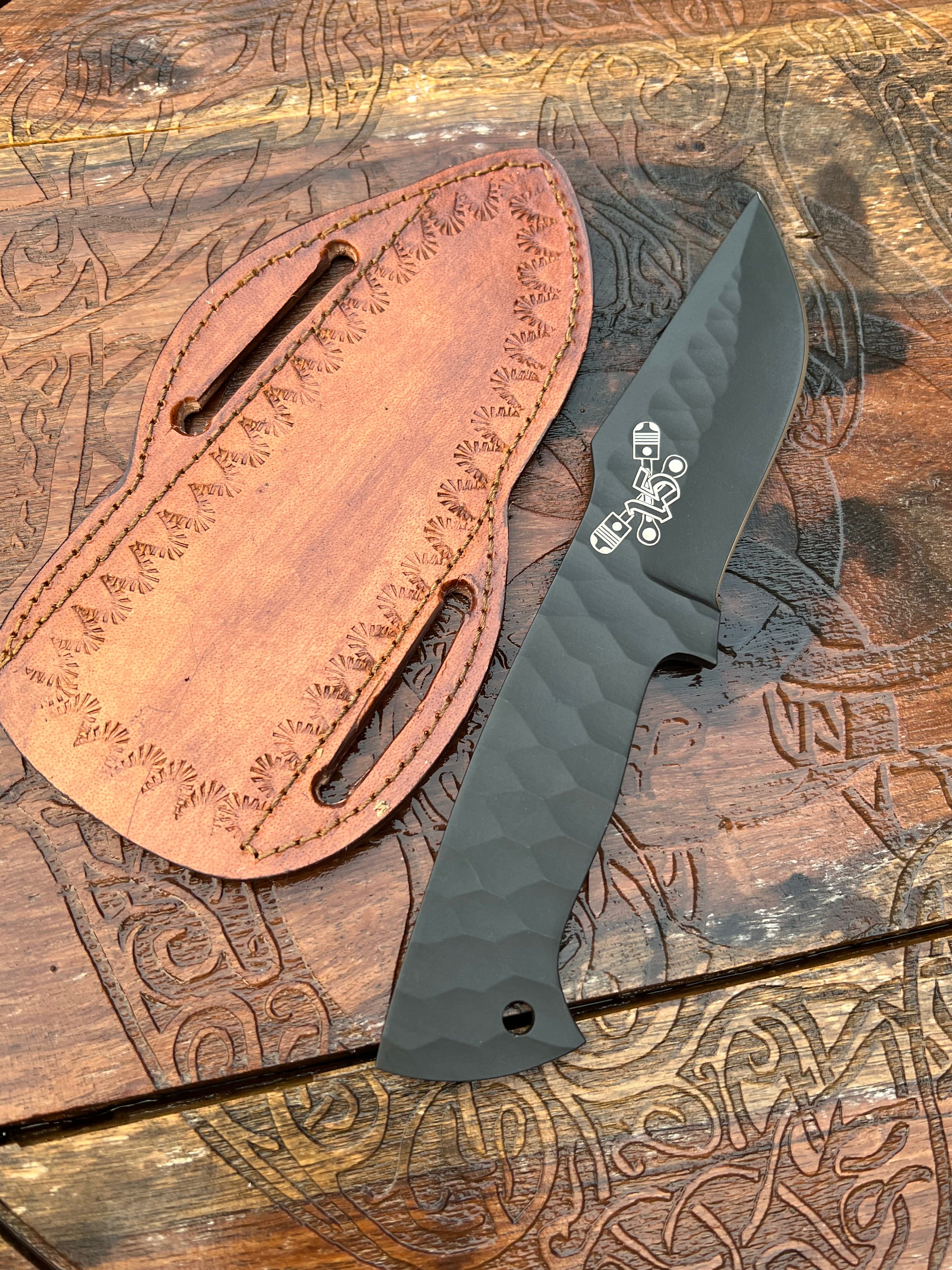 cskforged Hunting knives SYLO Crossed Piston 15-Knife Full Tang  Hand Forged J2 Steel SYLO Blade