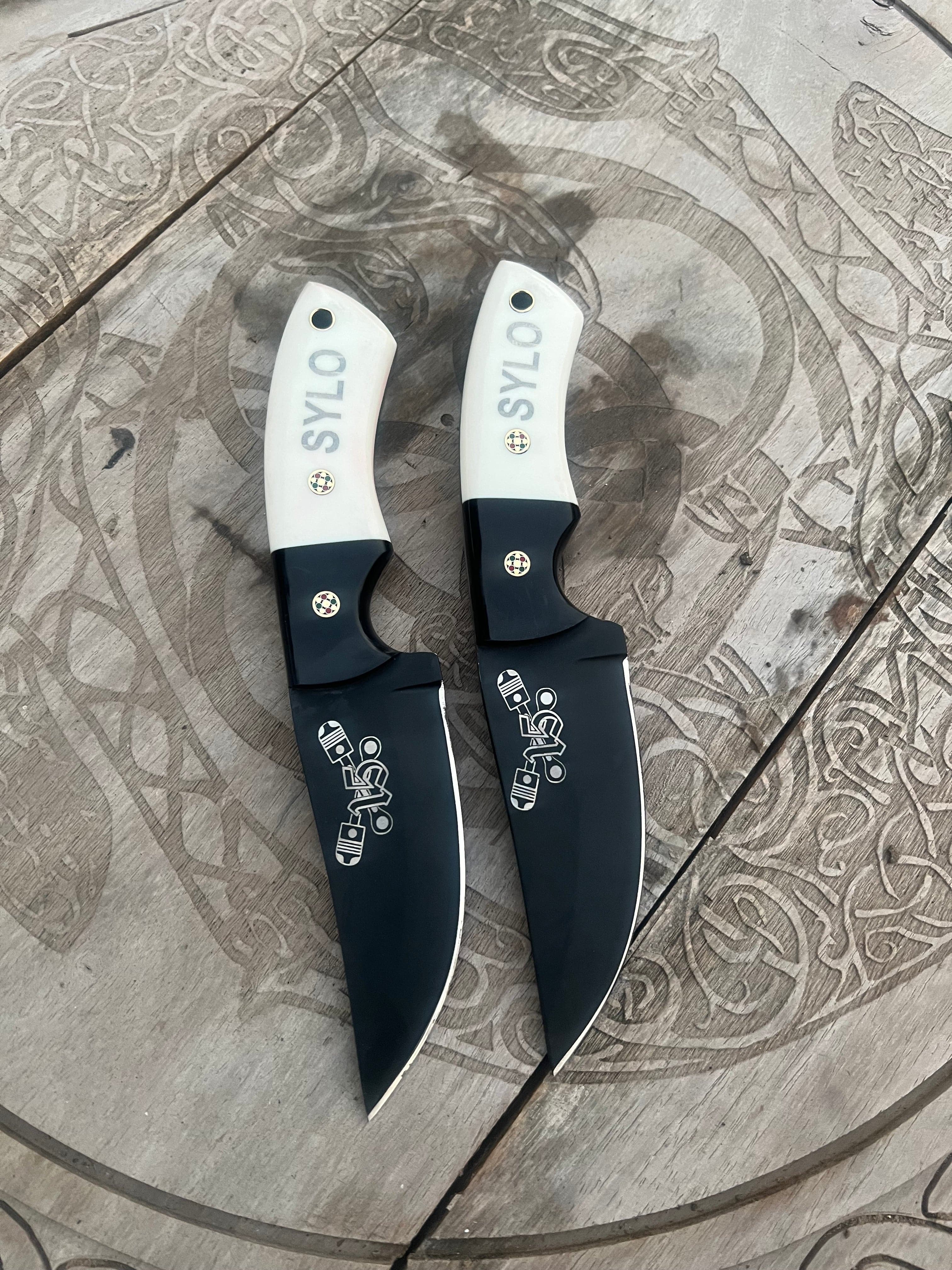 cskforged Hunting knives SYLO Crossed Piston 15-Knife Full Tang  Hand Forged J2 Steel SYLO Blade