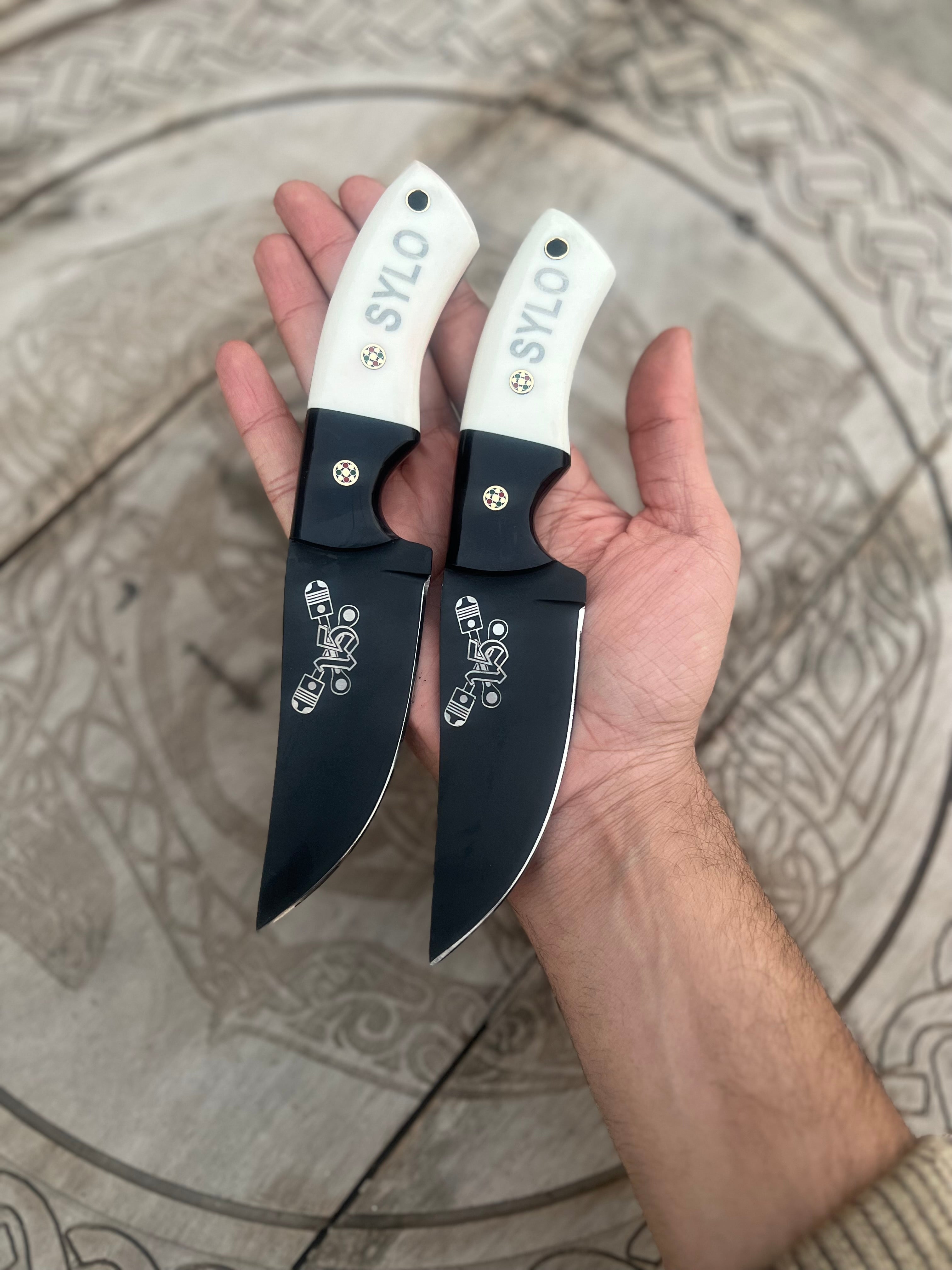 cskforged Hunting knives SYLO Crossed Piston 15-Knife Full Tang  Hand Forged J2 Steel SYLO Blade
