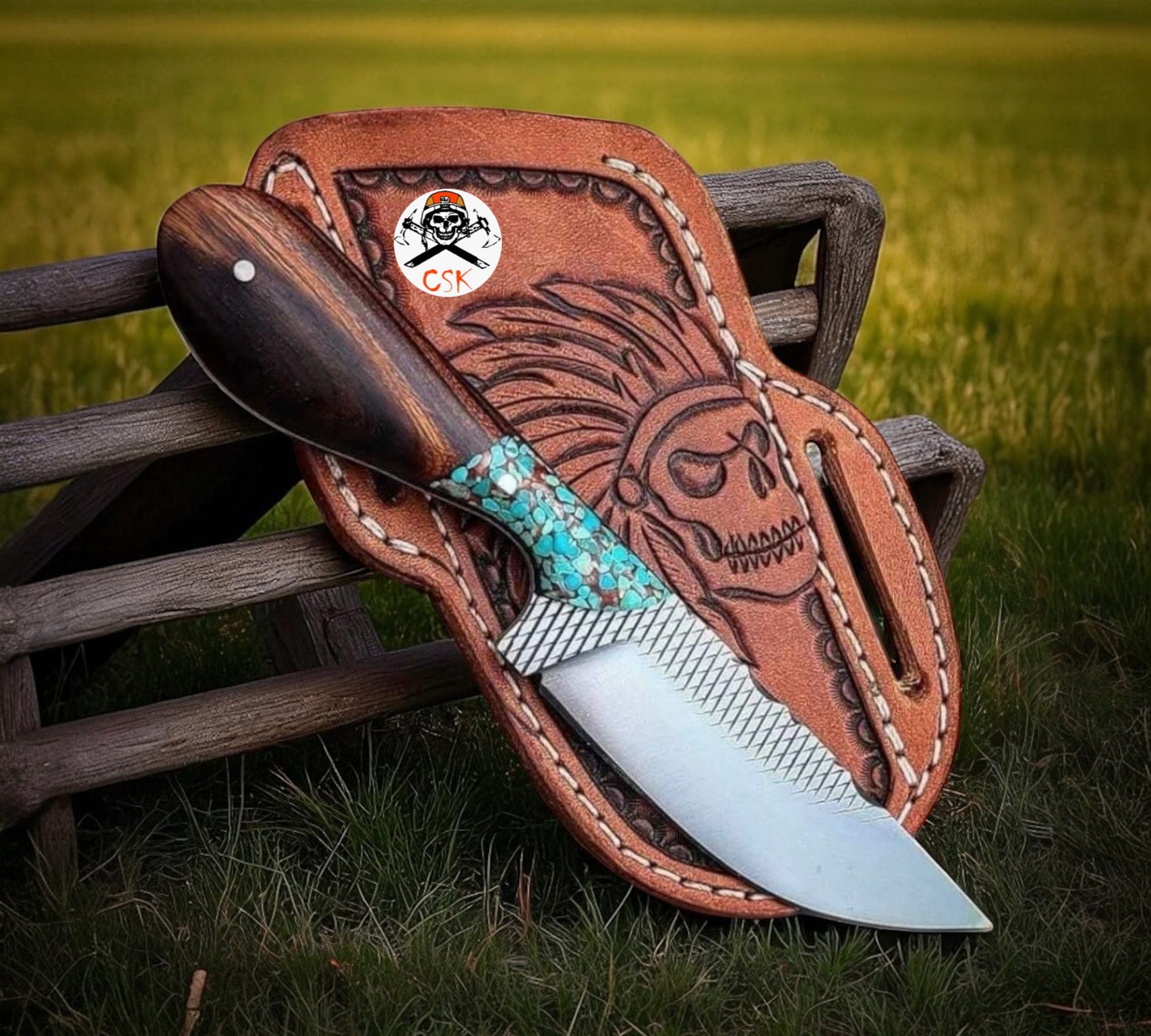 cskforged Hunting knives WESTERN KNIFE FOR COWBOY – HANDMADE RASP TOOL STEEL