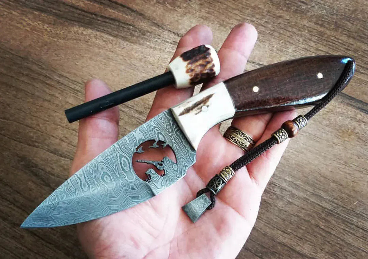cskforged Hunting knives Wirecut Damascus Blade Hunting Knife